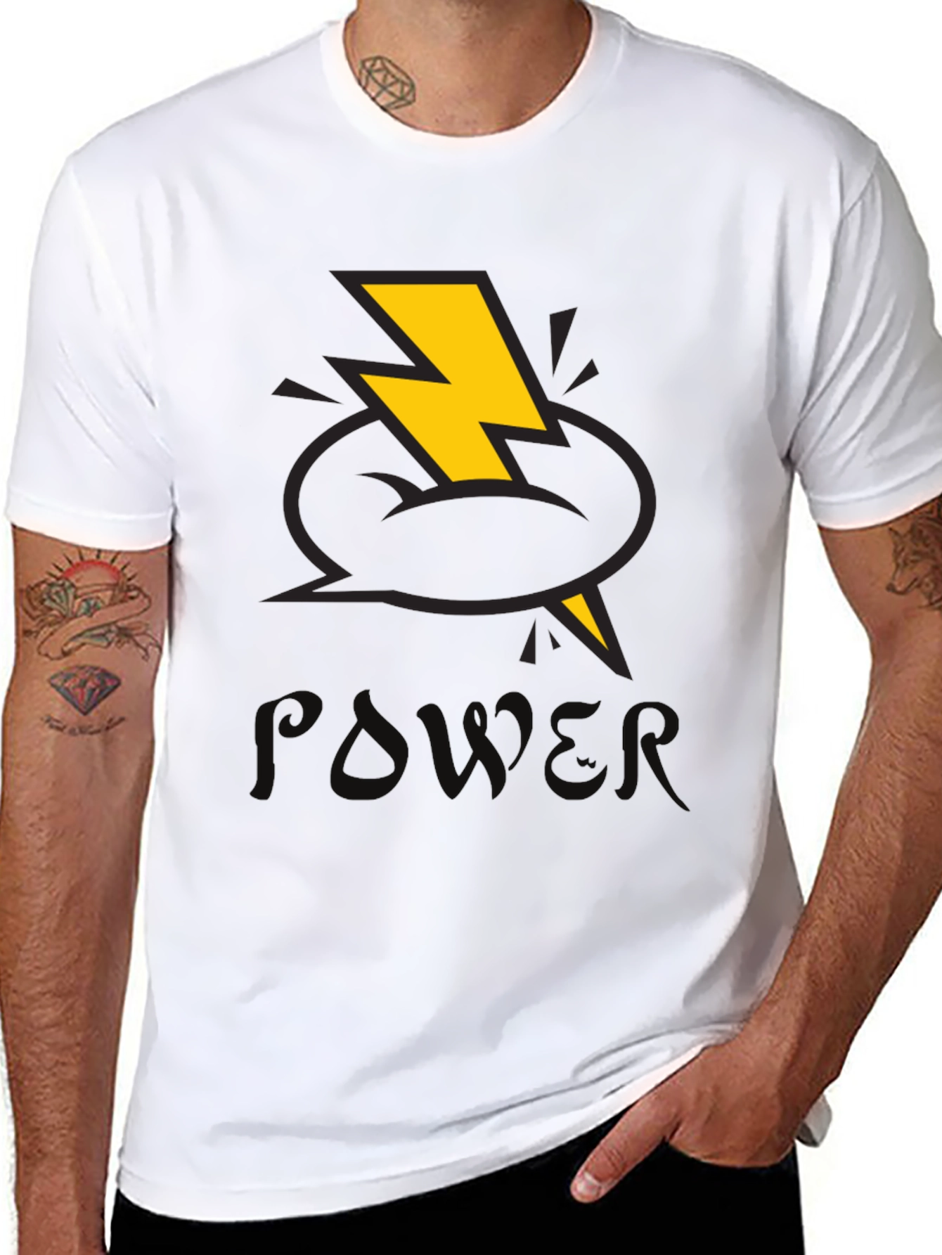 Power T-Shirt with Lightning Bolt Design