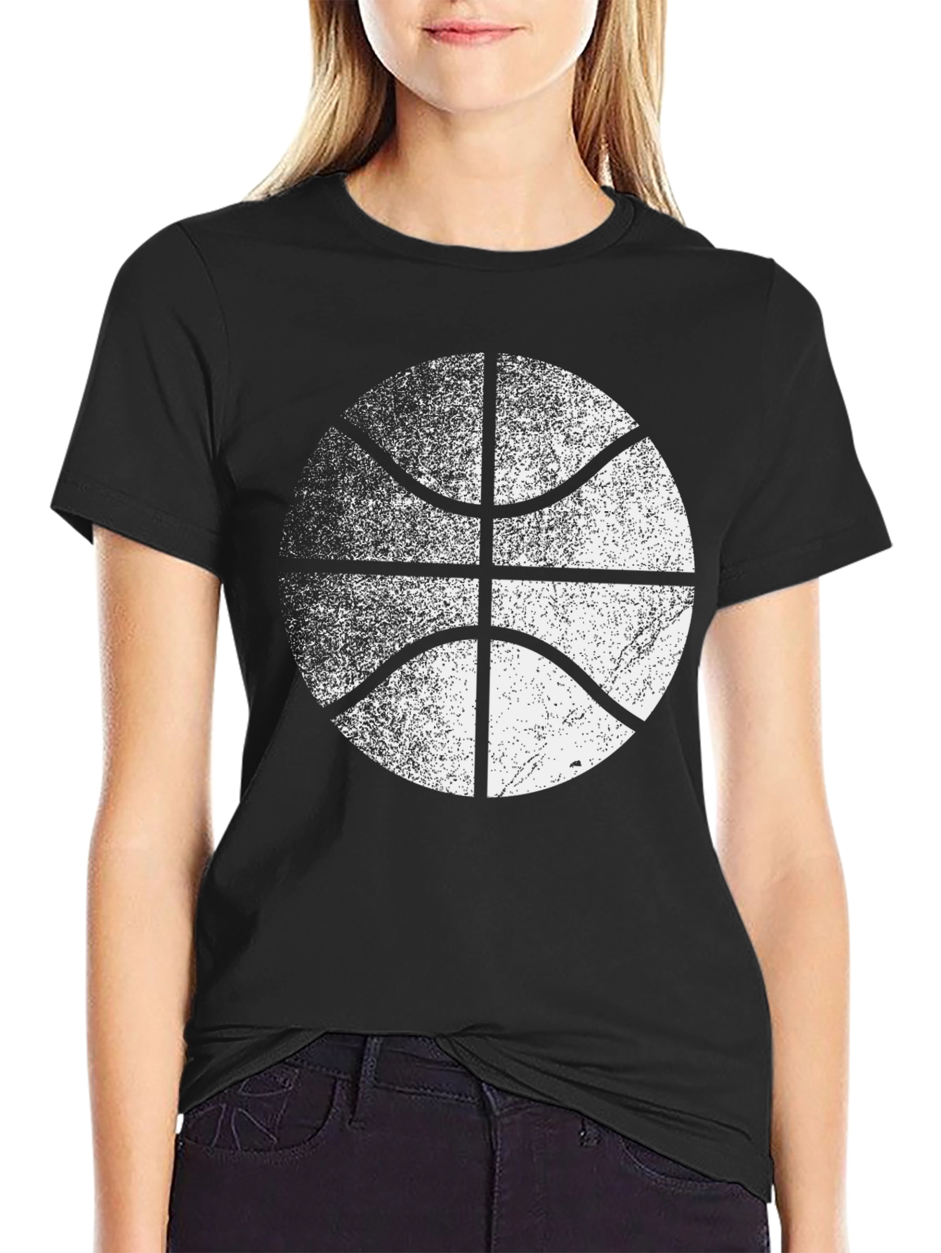 Distressed Basketball Graphic Tee - Cool Sport Shirt
