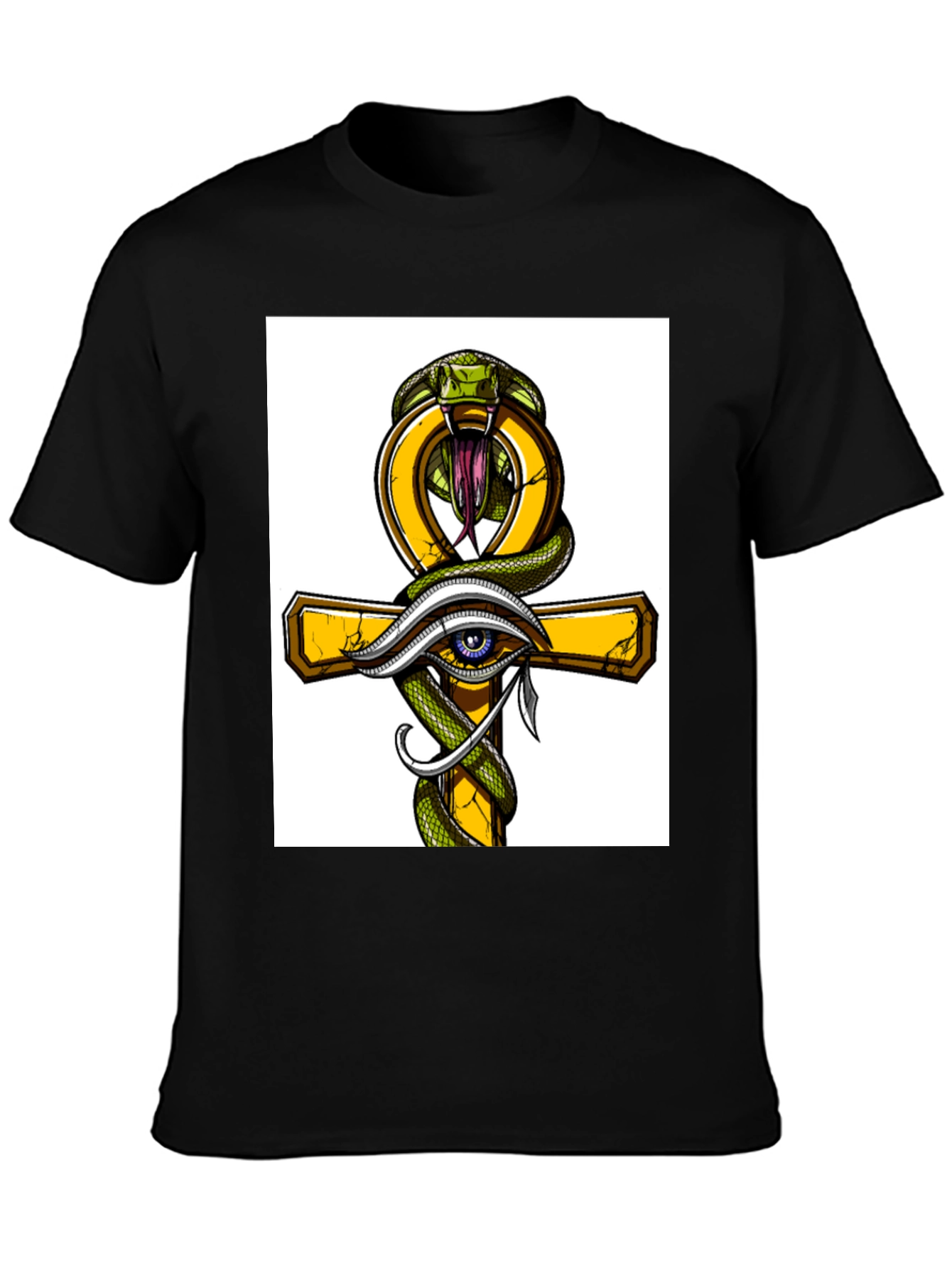 Ankh Snake & Eye T-Shirt - Stylish Graphic Tee