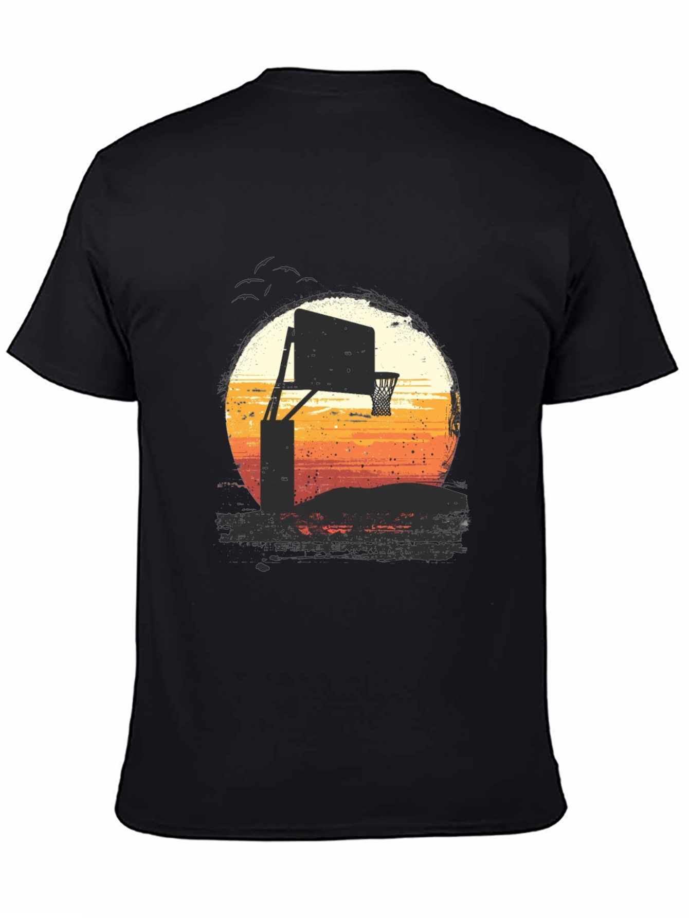 Sunset Basketball Hoop Graphic Tee