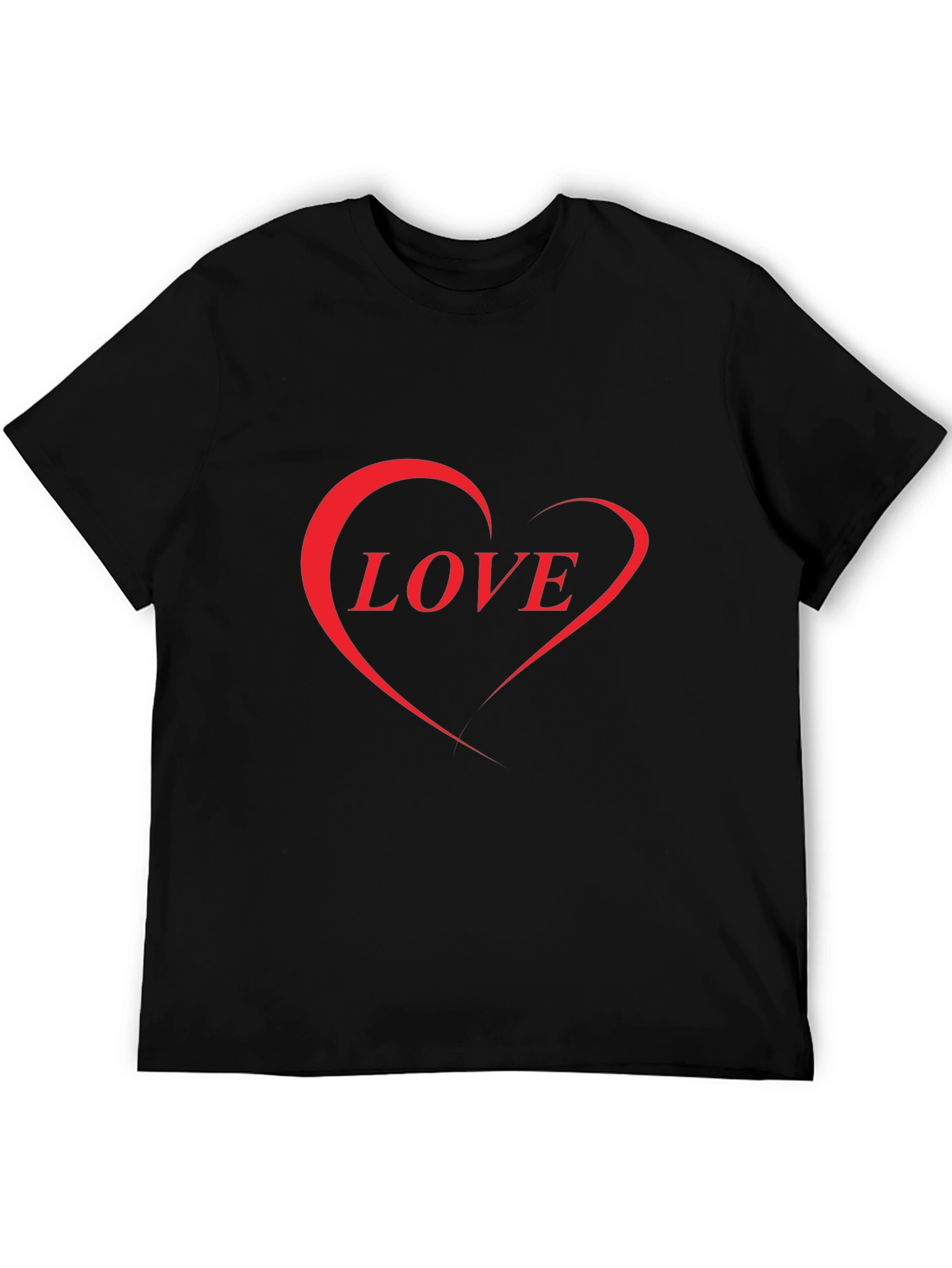 Love Heart Graphic Black T-Shirt - Stylish Casual Wear
