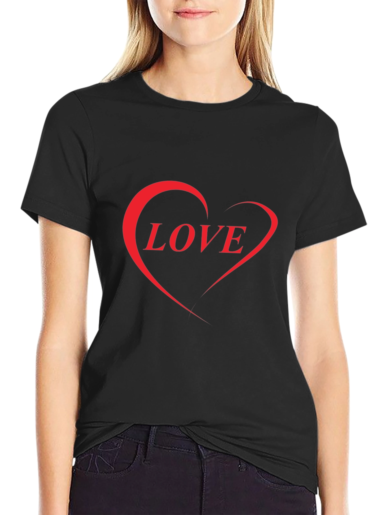 Love Heart Graphic Black T-Shirt - Stylish Casual Wear