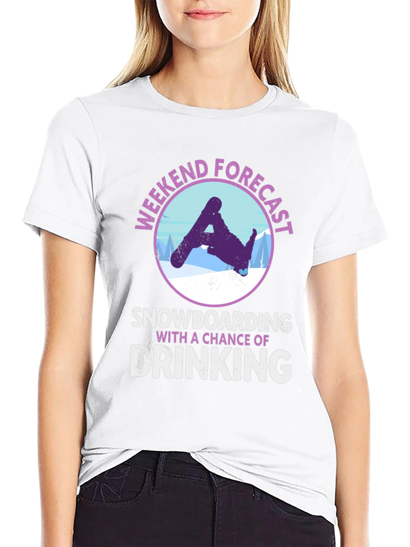 Weekend Forecast Snowboarding Drinking T-Shirt