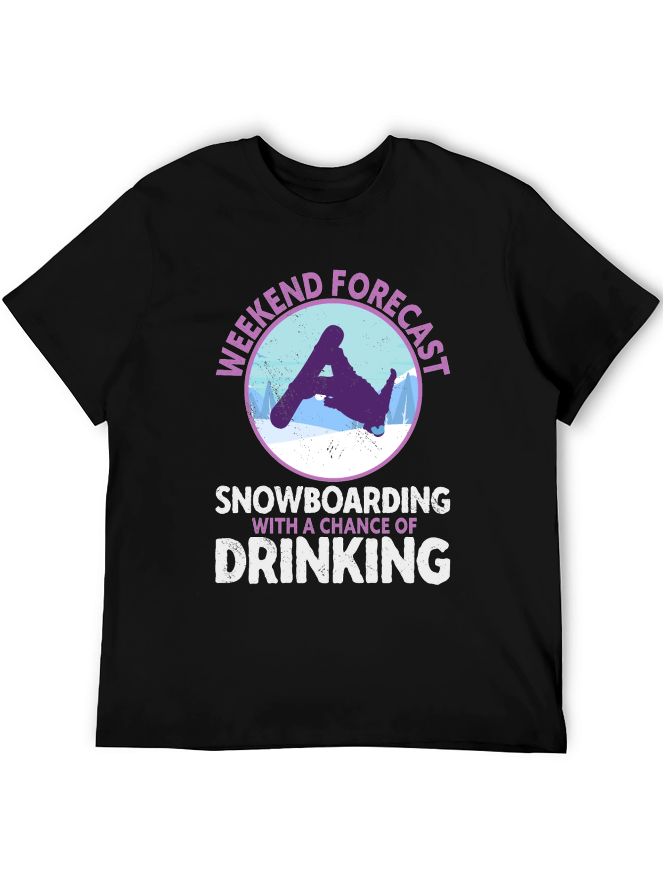 Weekend Forecast Snowboarding Drinking T-Shirt