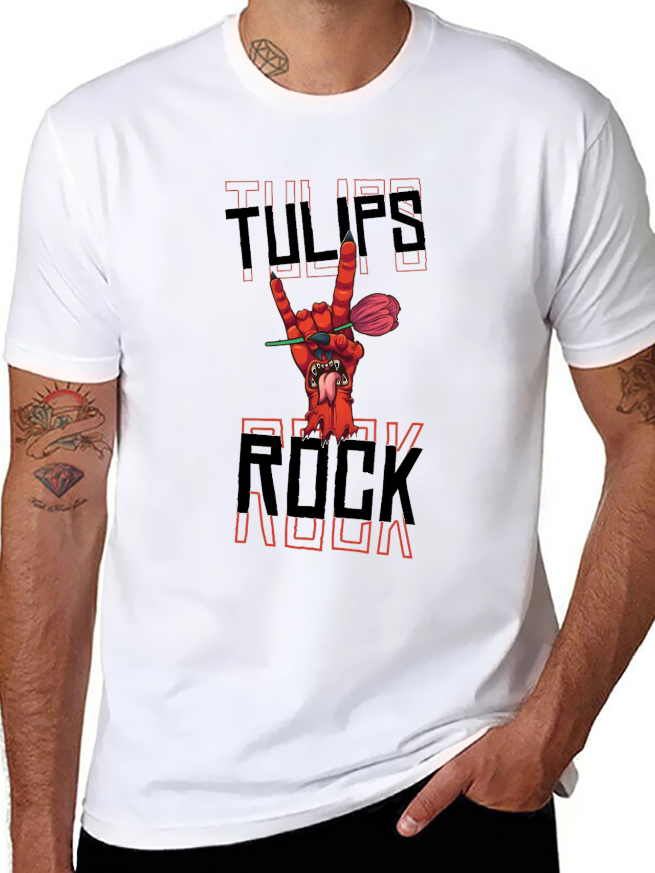 Tulips Rock T-Shirt - Edgy Graphic Tee