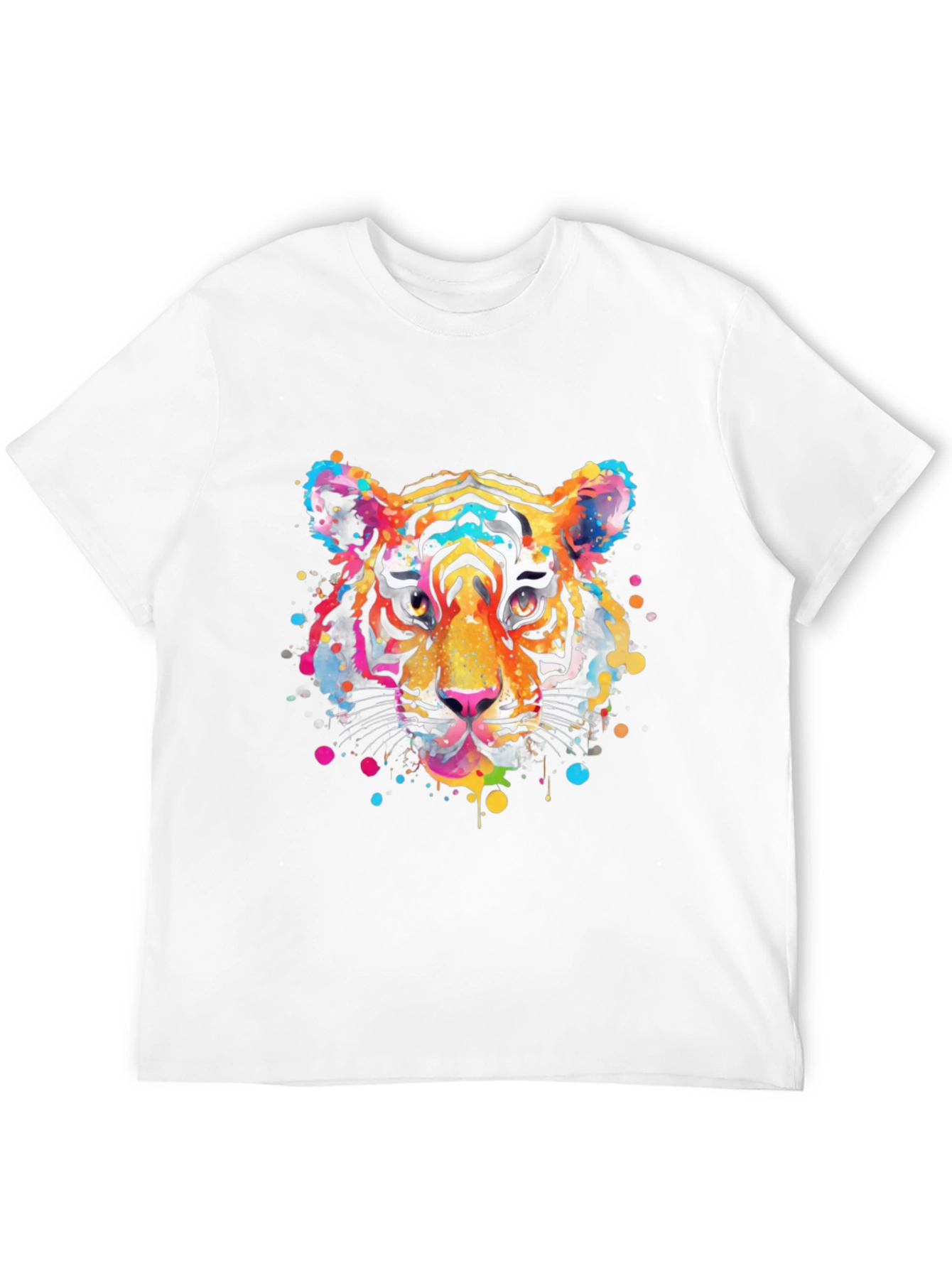Vibrant Tiger Graphic Print Black T-Shirt