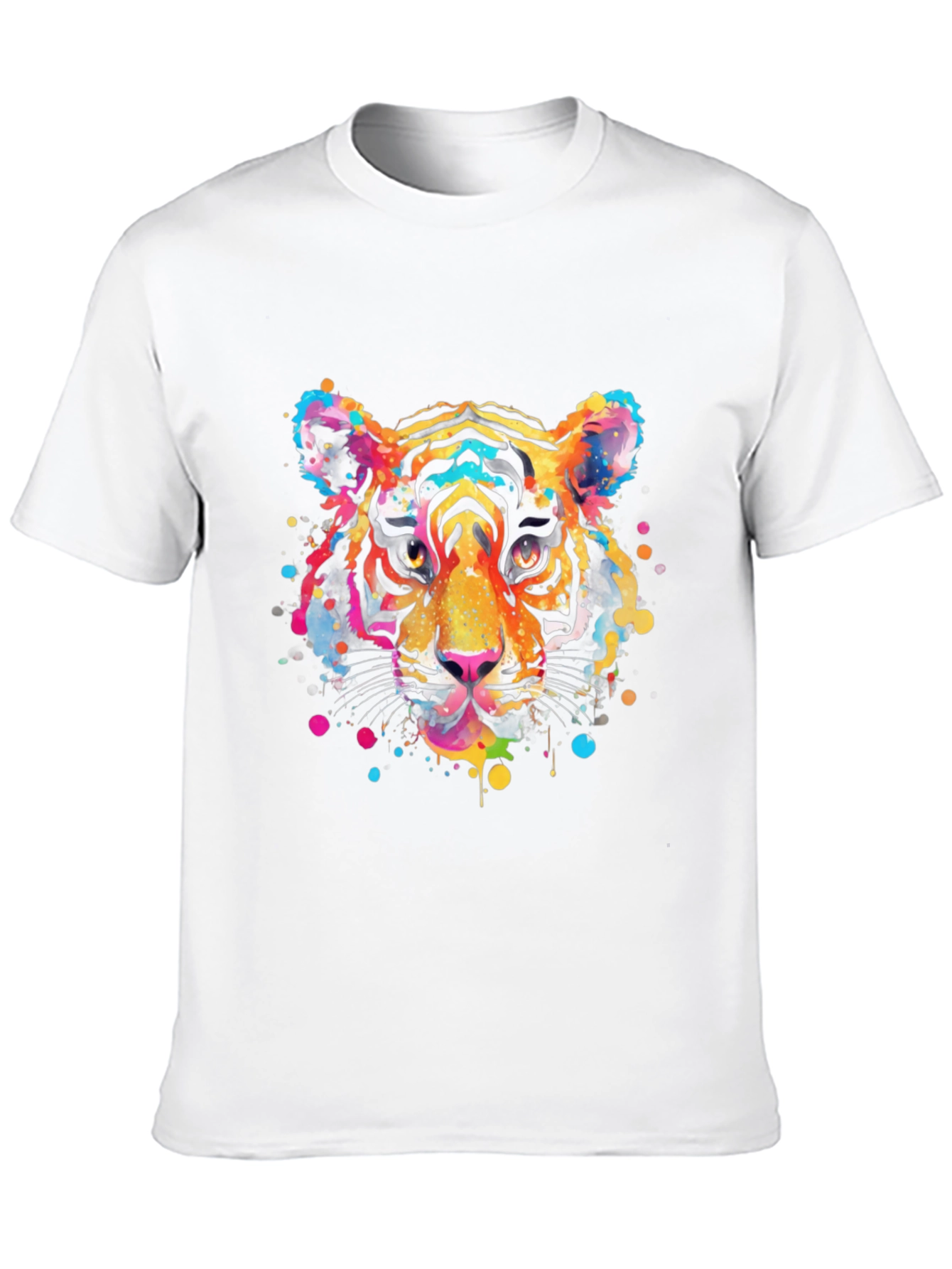 Vibrant Tiger Graphic Print Black T-Shirt