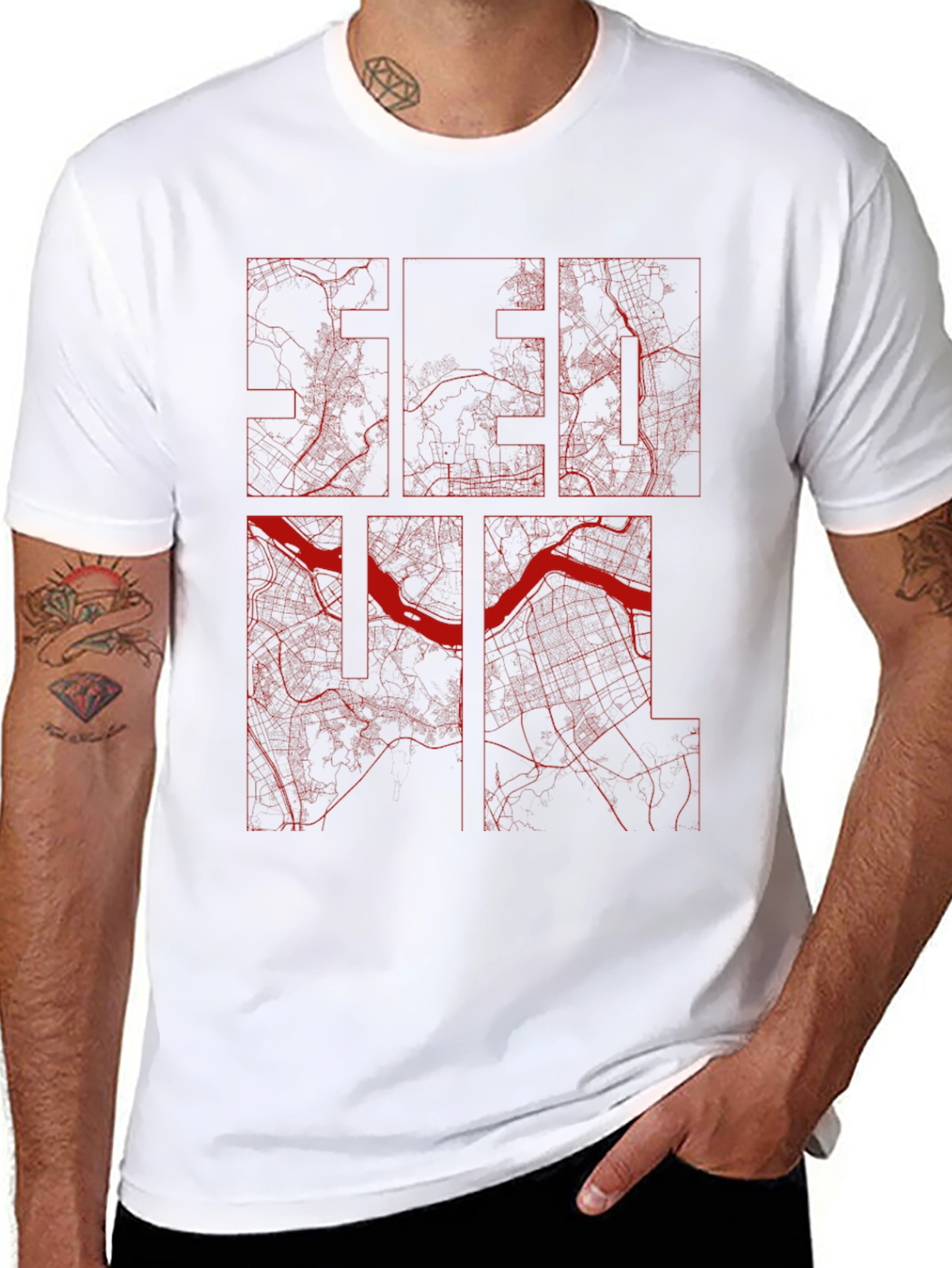 Seoul Map T-Shirt - Unique City Design