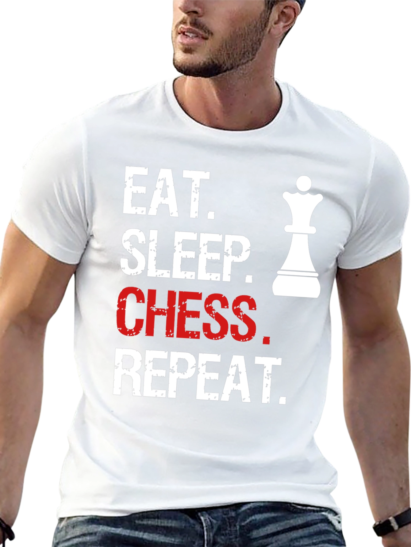 Eat Sleep Chess Repeat T-Shirt - Queen Graphic