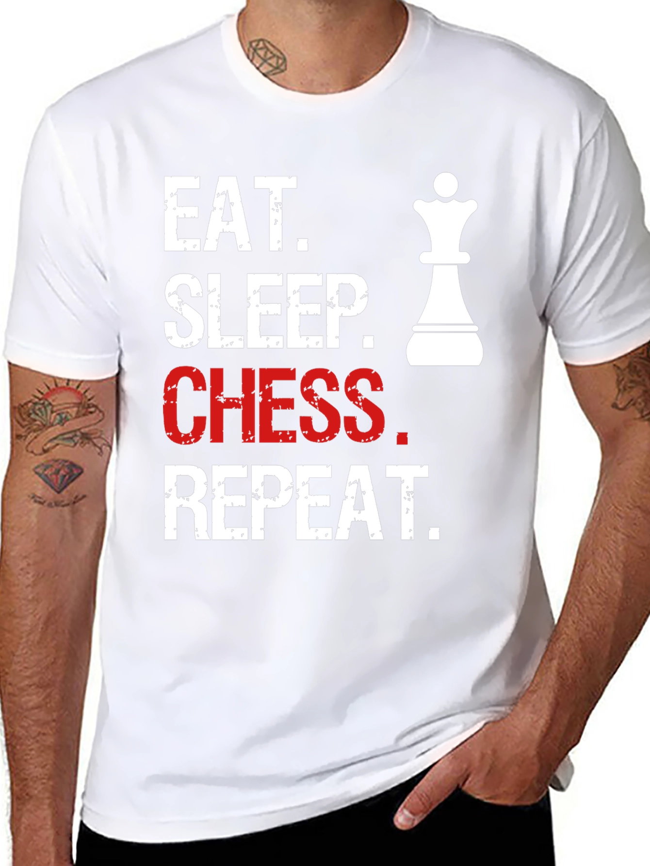 Eat Sleep Chess Repeat T-Shirt - Queen Graphic