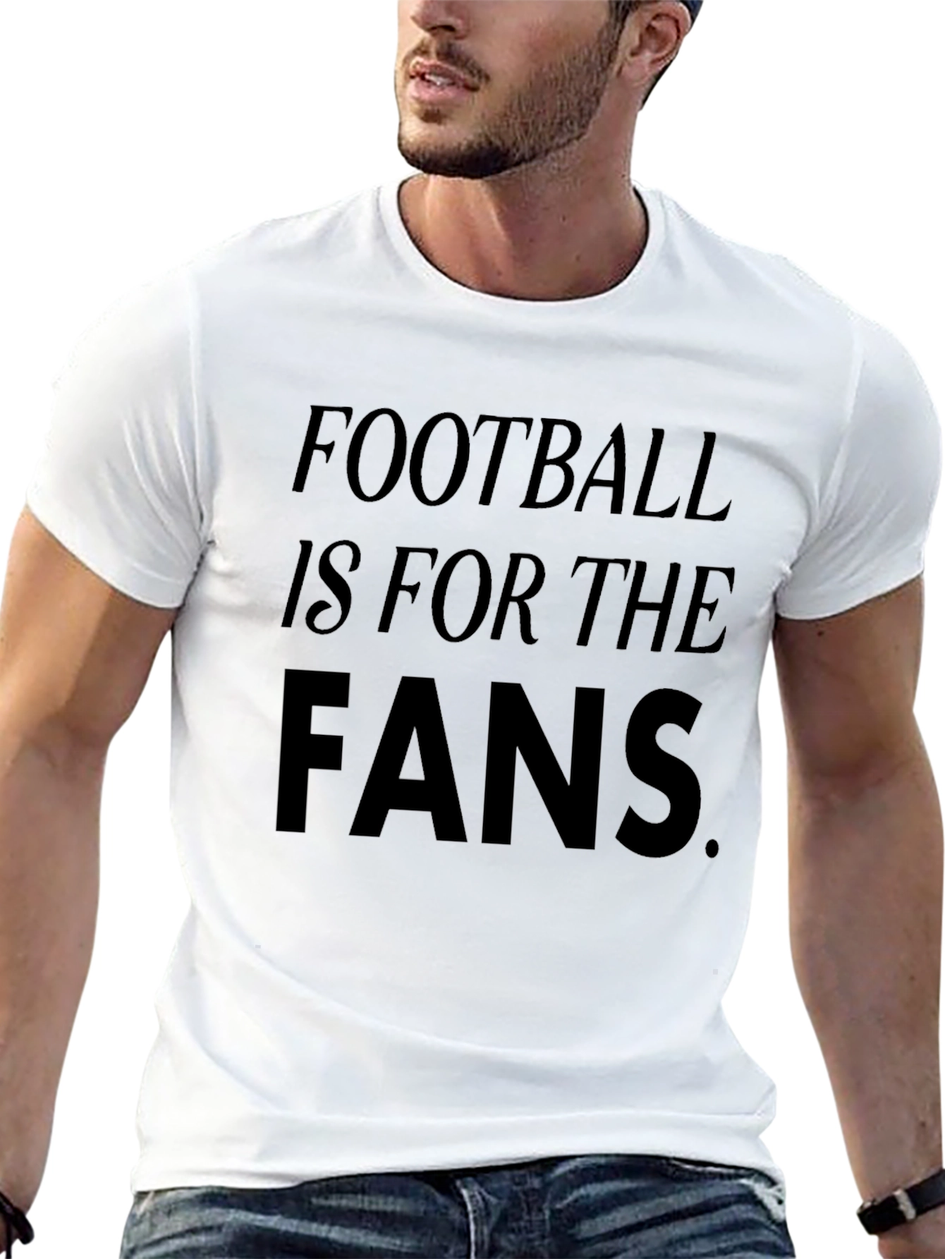 Football Is For The Fans Black Graphic T-Shirt