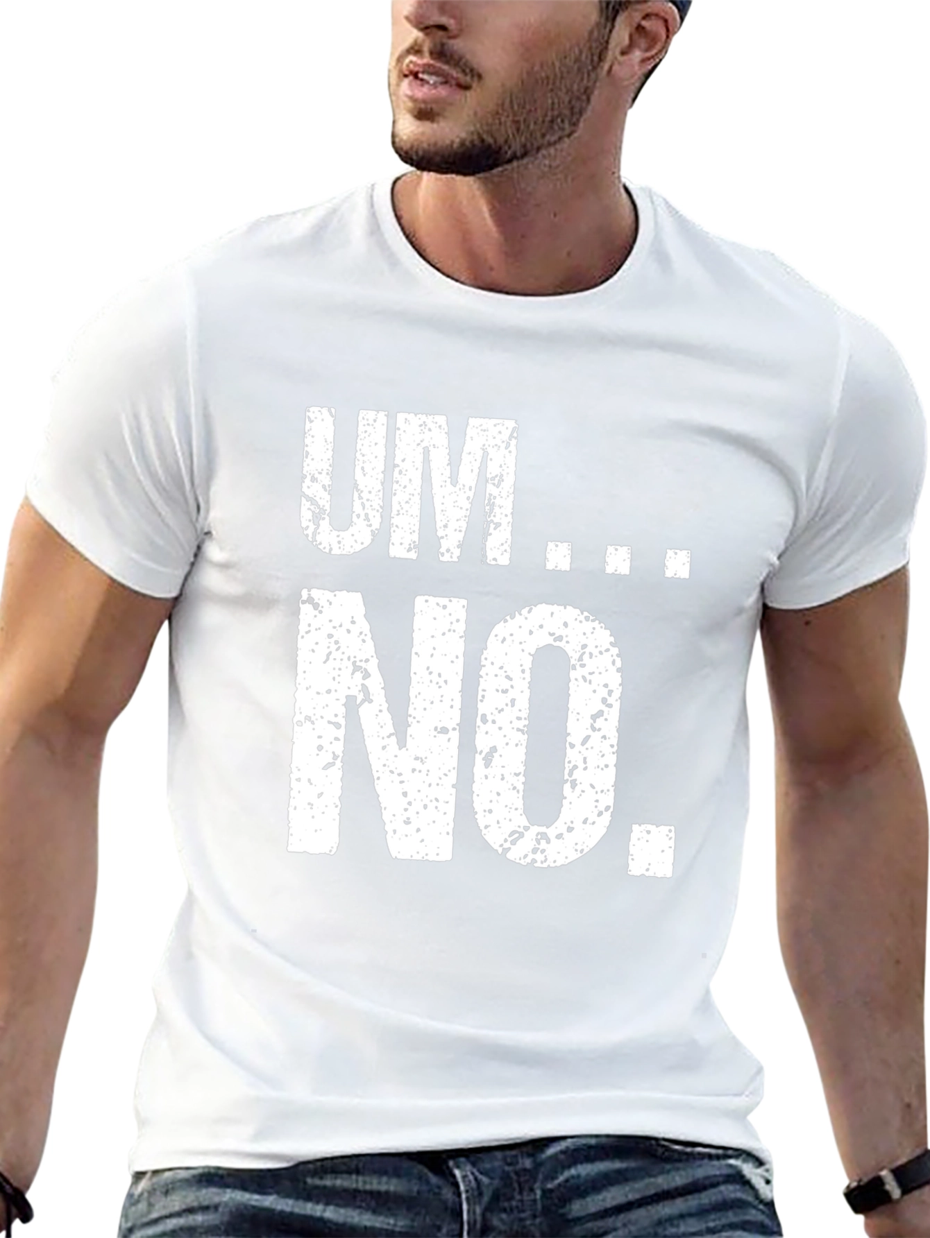 Um... No. Graphic Tee - Black Casual T-Shirt