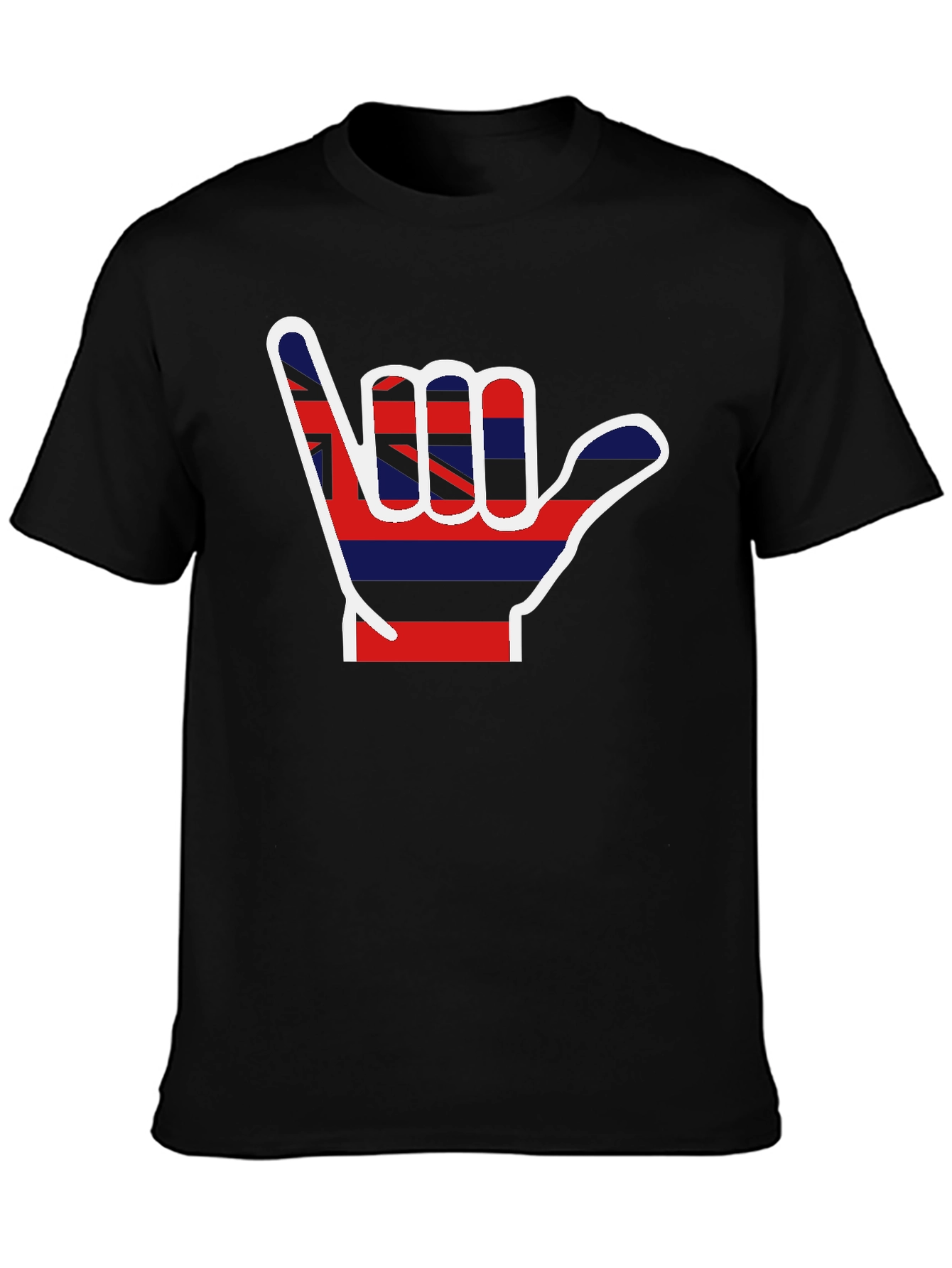 Hang Loose Hawaiian Flag Shaka Graphic T-Shirt