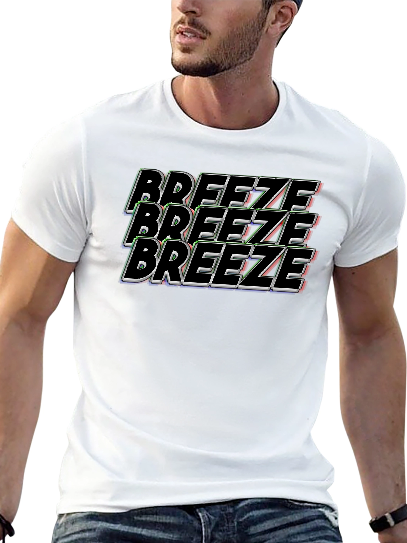 Breeze Graphic Tee - Black Cotton T-Shirt