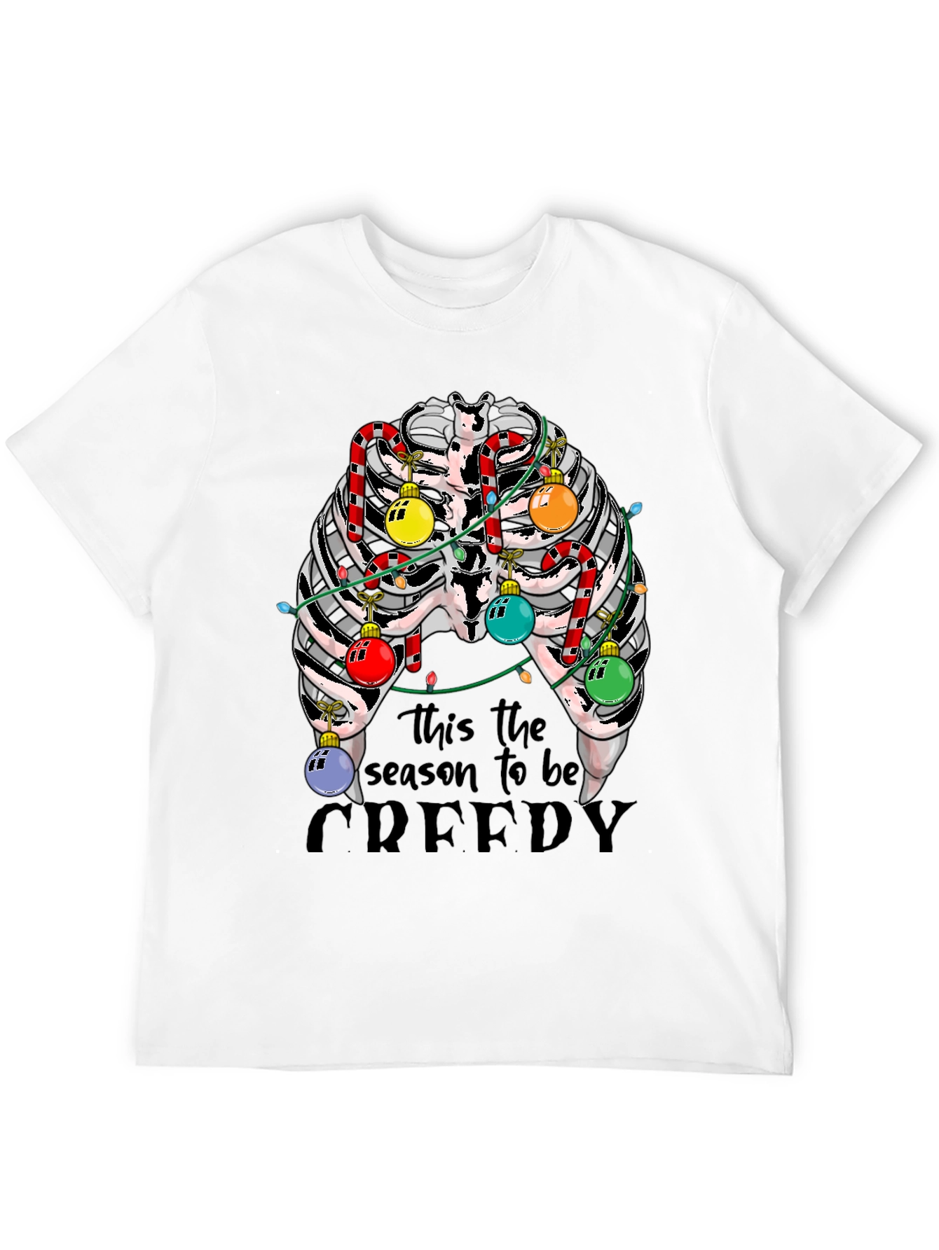 Creepy Season Rib Cage Christmas T-Shirt