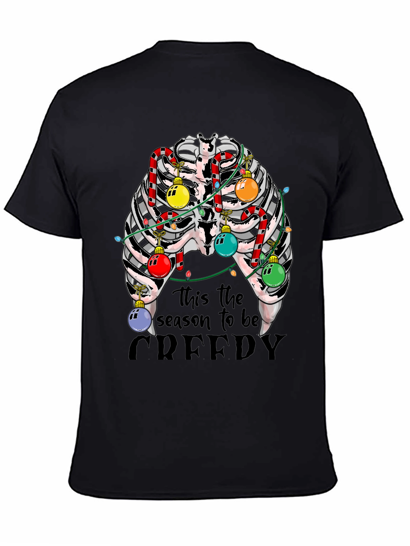 Creepy Season Rib Cage Christmas T-Shirt