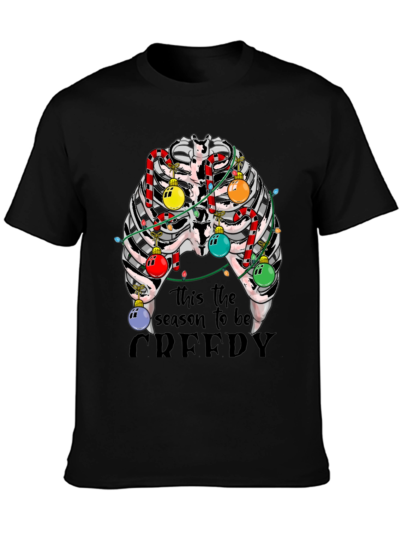 Creepy Season Rib Cage Christmas T-Shirt