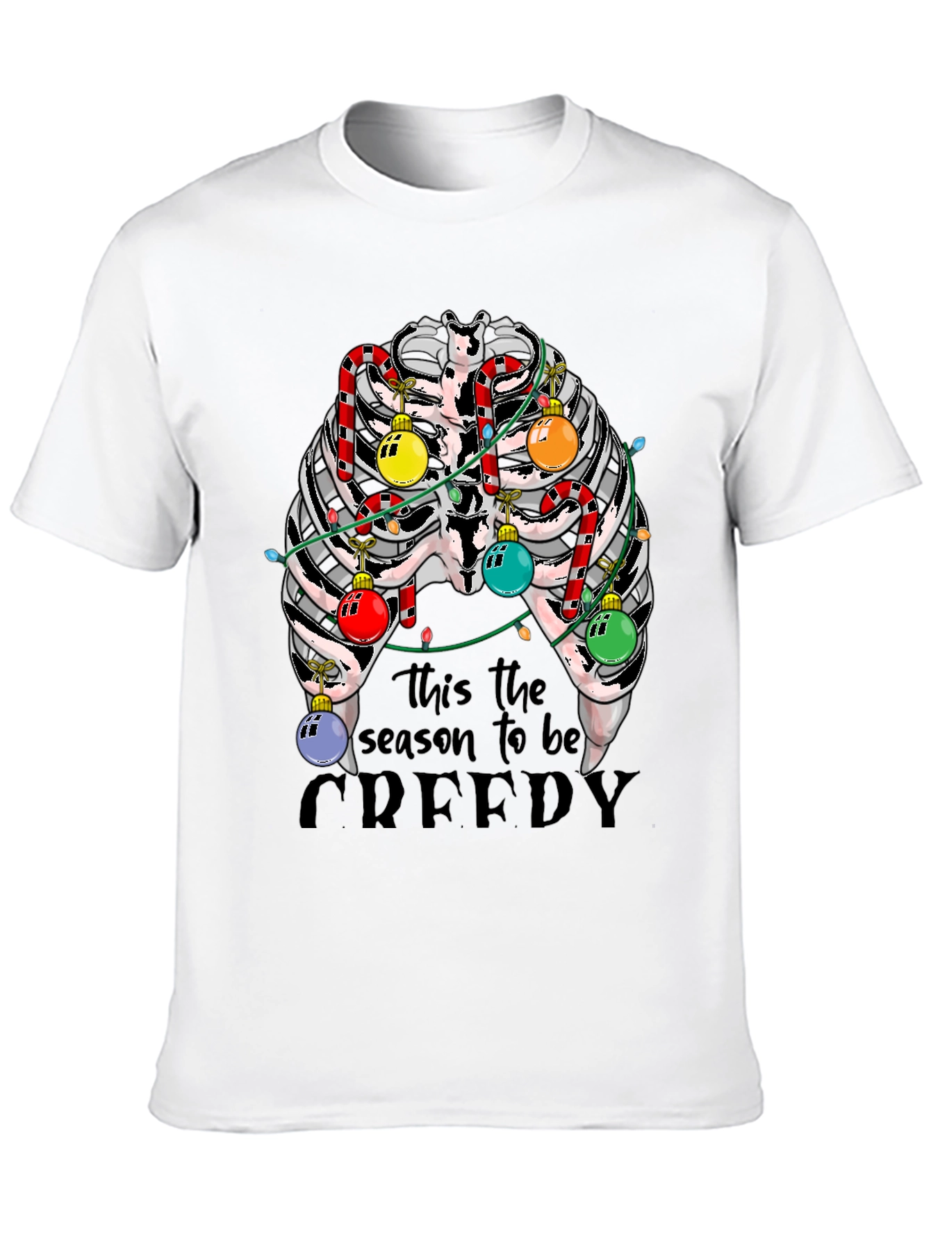 Creepy Season Rib Cage Christmas T-Shirt