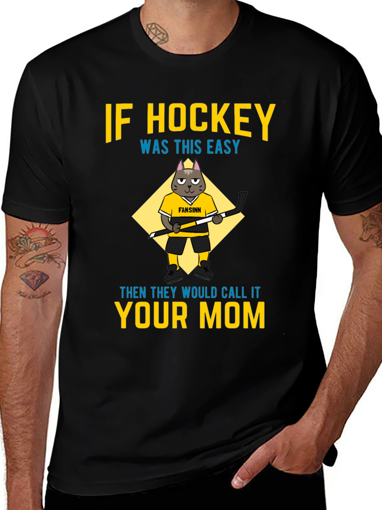 Funny Hockey Mom T-Shirt - Cat Graphic Tee