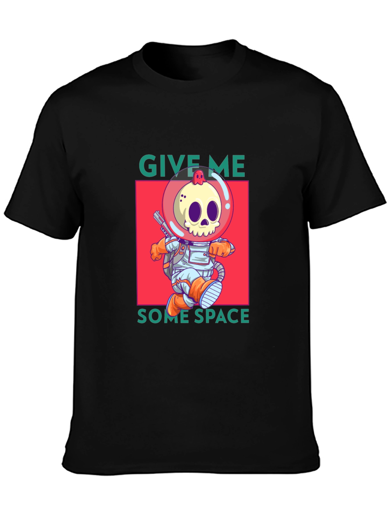 Funny Space Skull Graphic T-Shirt