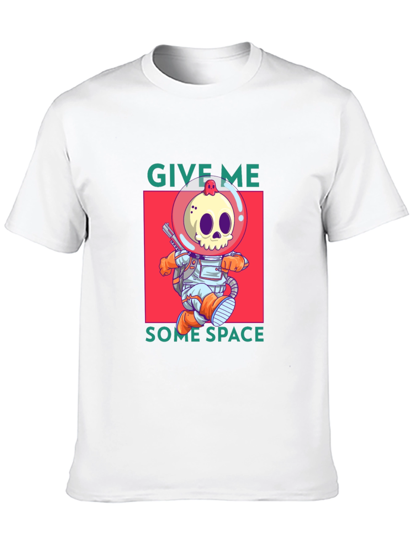 Funny Space Skull Graphic T-Shirt