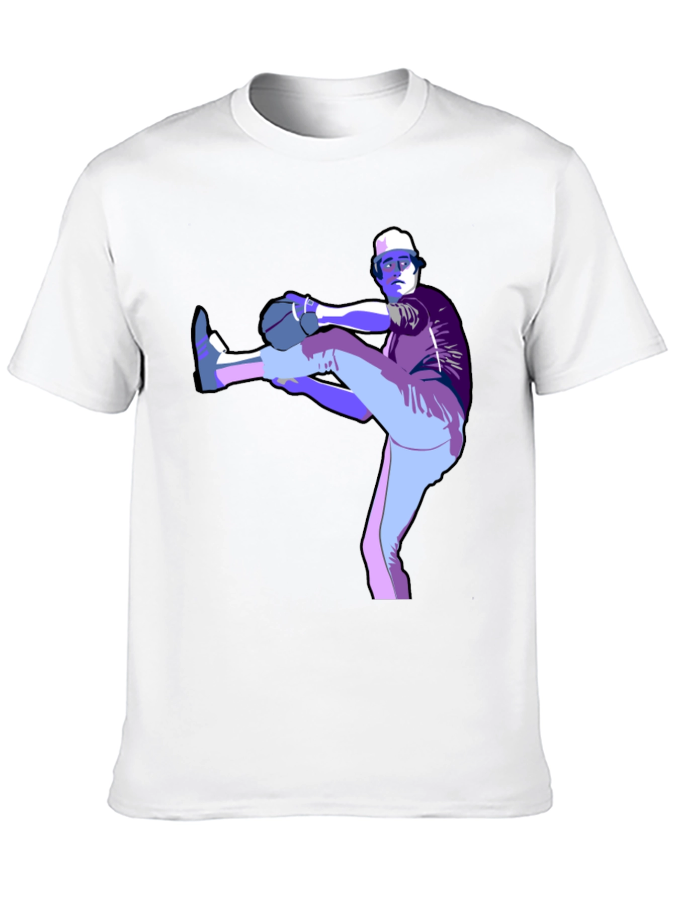 Baseball Pitcher Graphic T-Shirt - Black