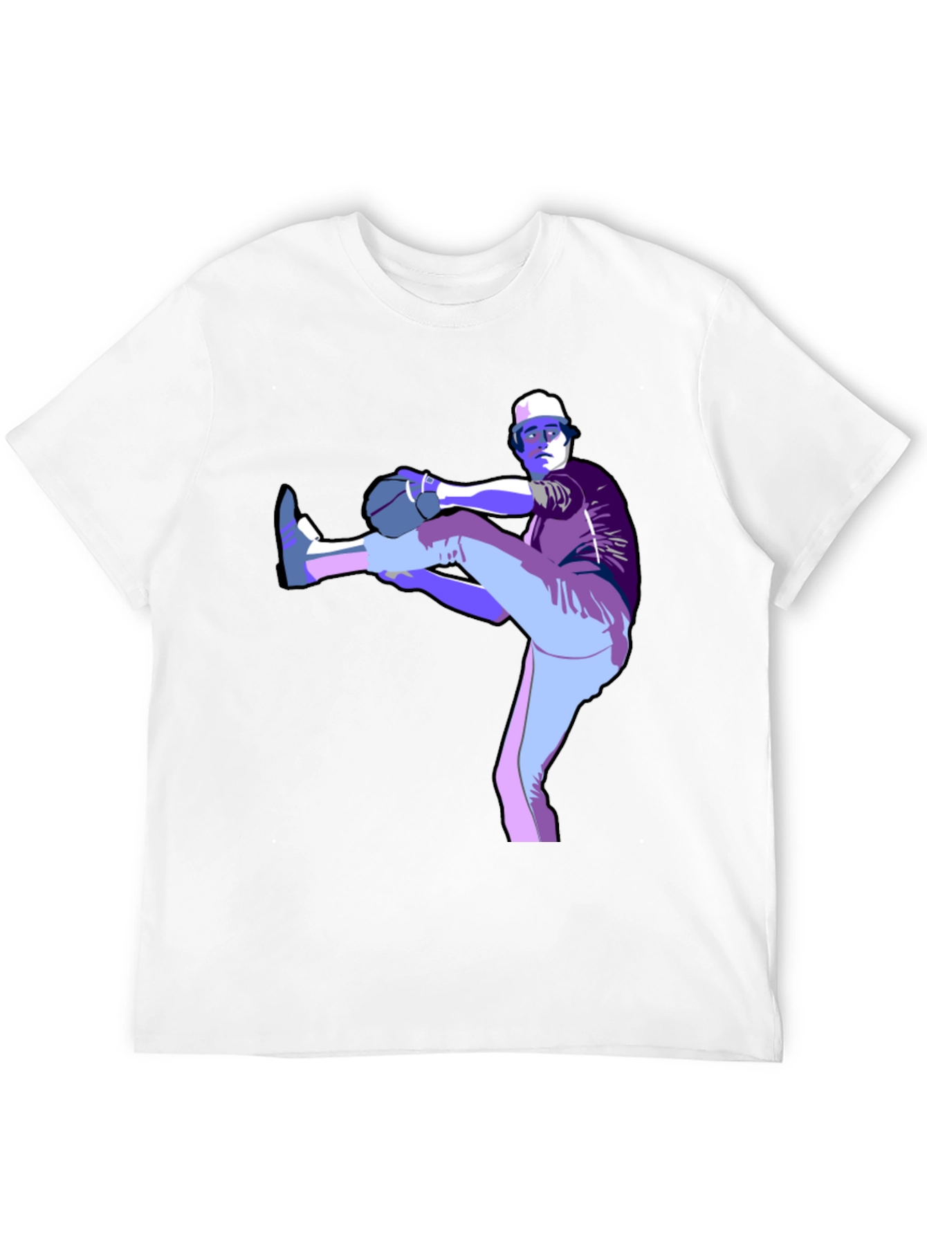 Baseball Pitcher Graphic T-Shirt - Black