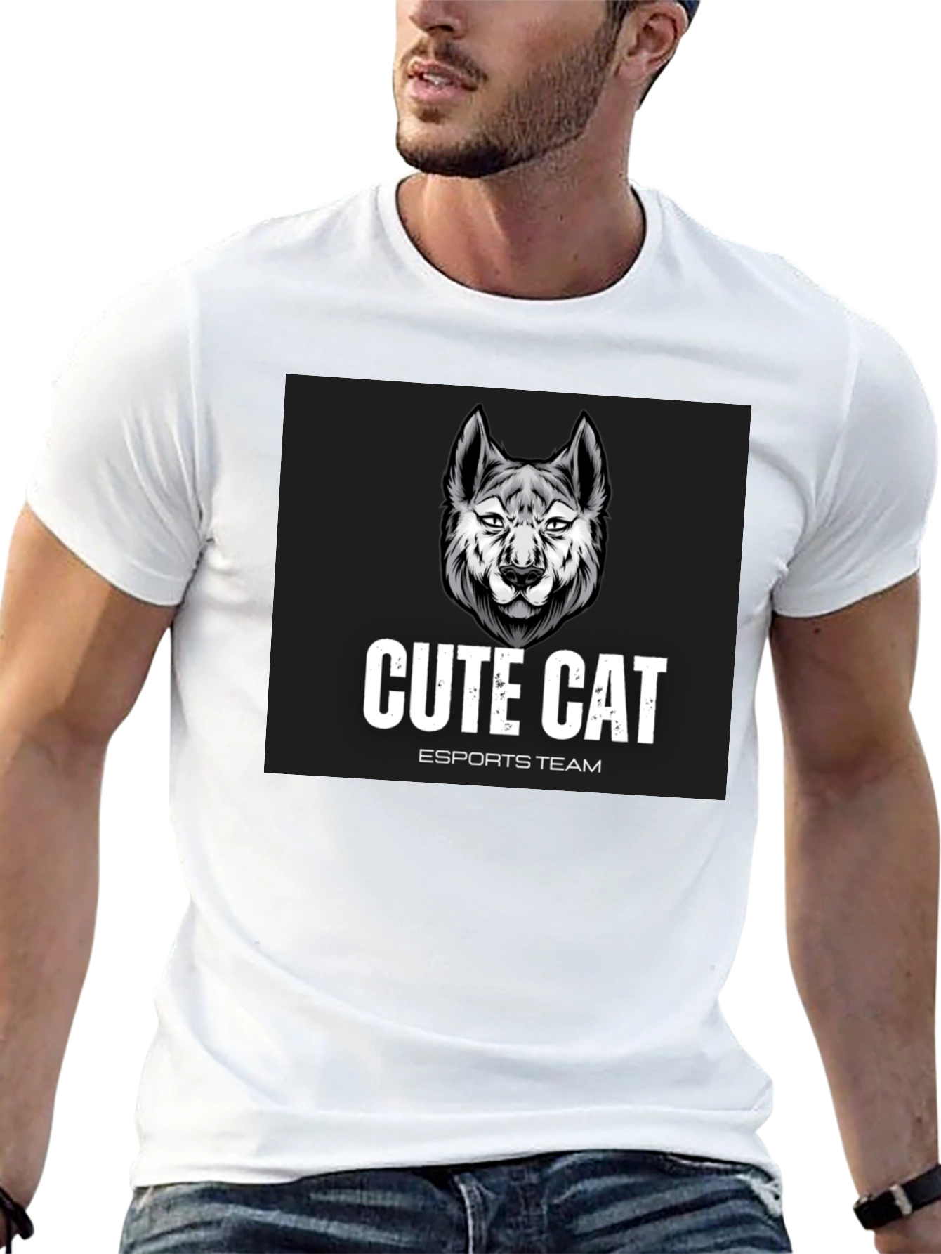 Cute Cat Esports Team Graphic T-Shirt