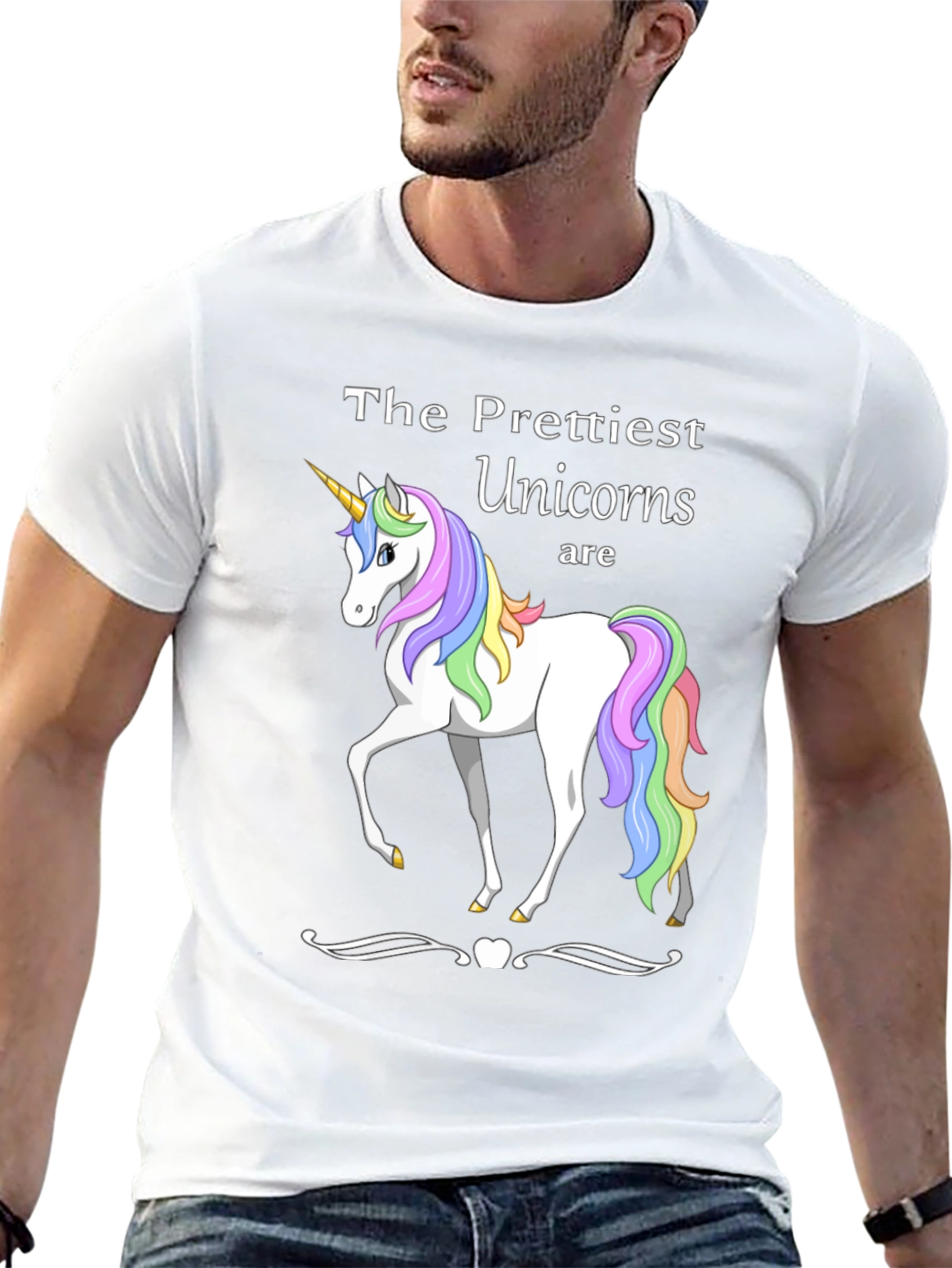 Prettiest Unicorns T-Shirt Black Cotton Blend