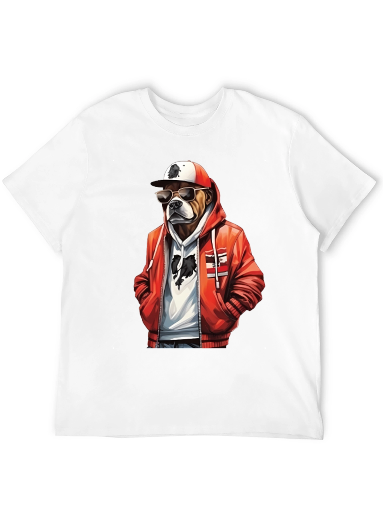 Cool Dog T-Shirt: Bulldog in Hoodie & Shades