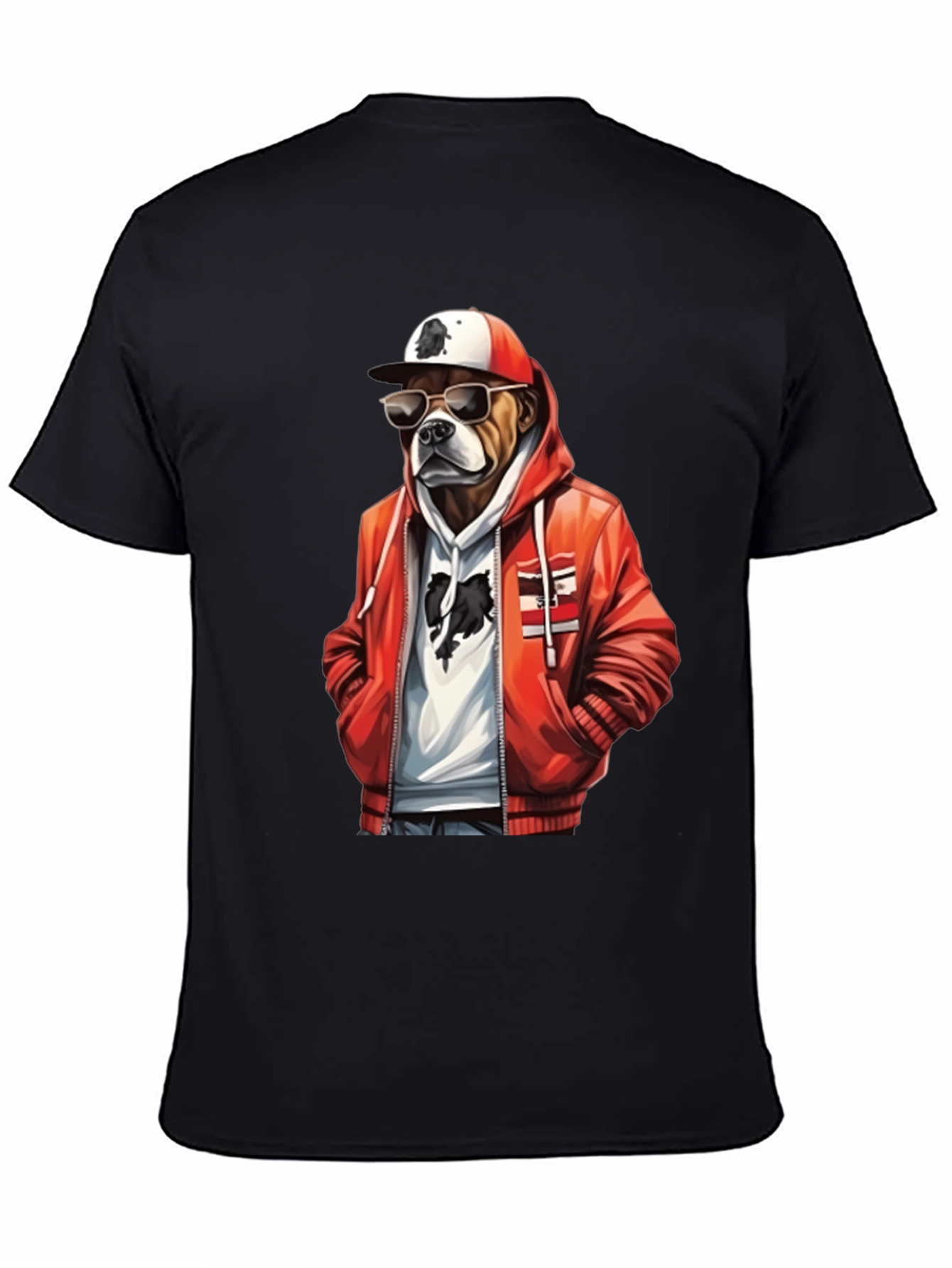 Cool Dog T-Shirt: Bulldog in Hoodie & Shades