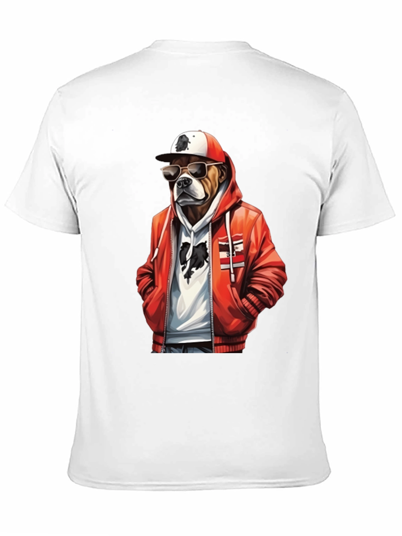 Cool Dog T-Shirt: Bulldog in Hoodie & Shades