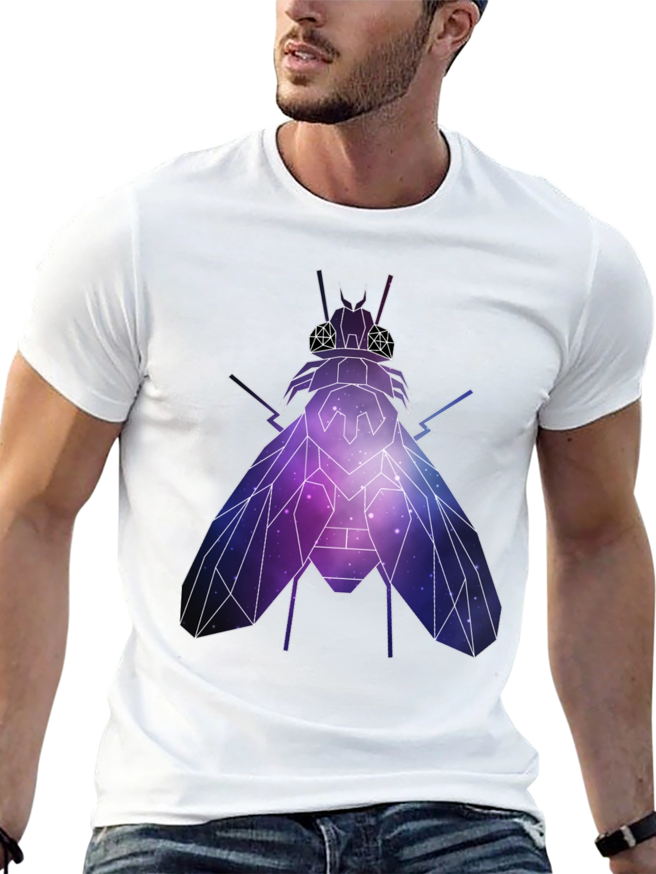 Geometric Galaxy Fly Graphic T-Shirt