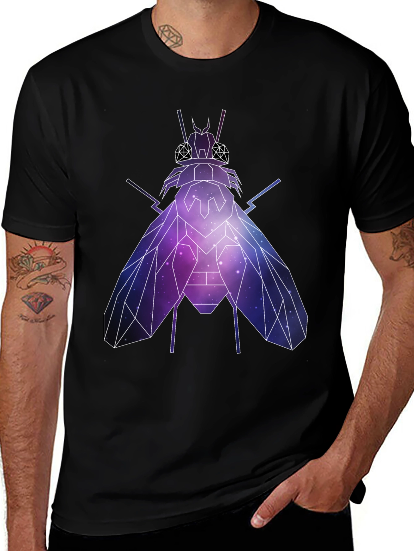 Geometric Galaxy Fly Graphic T-Shirt