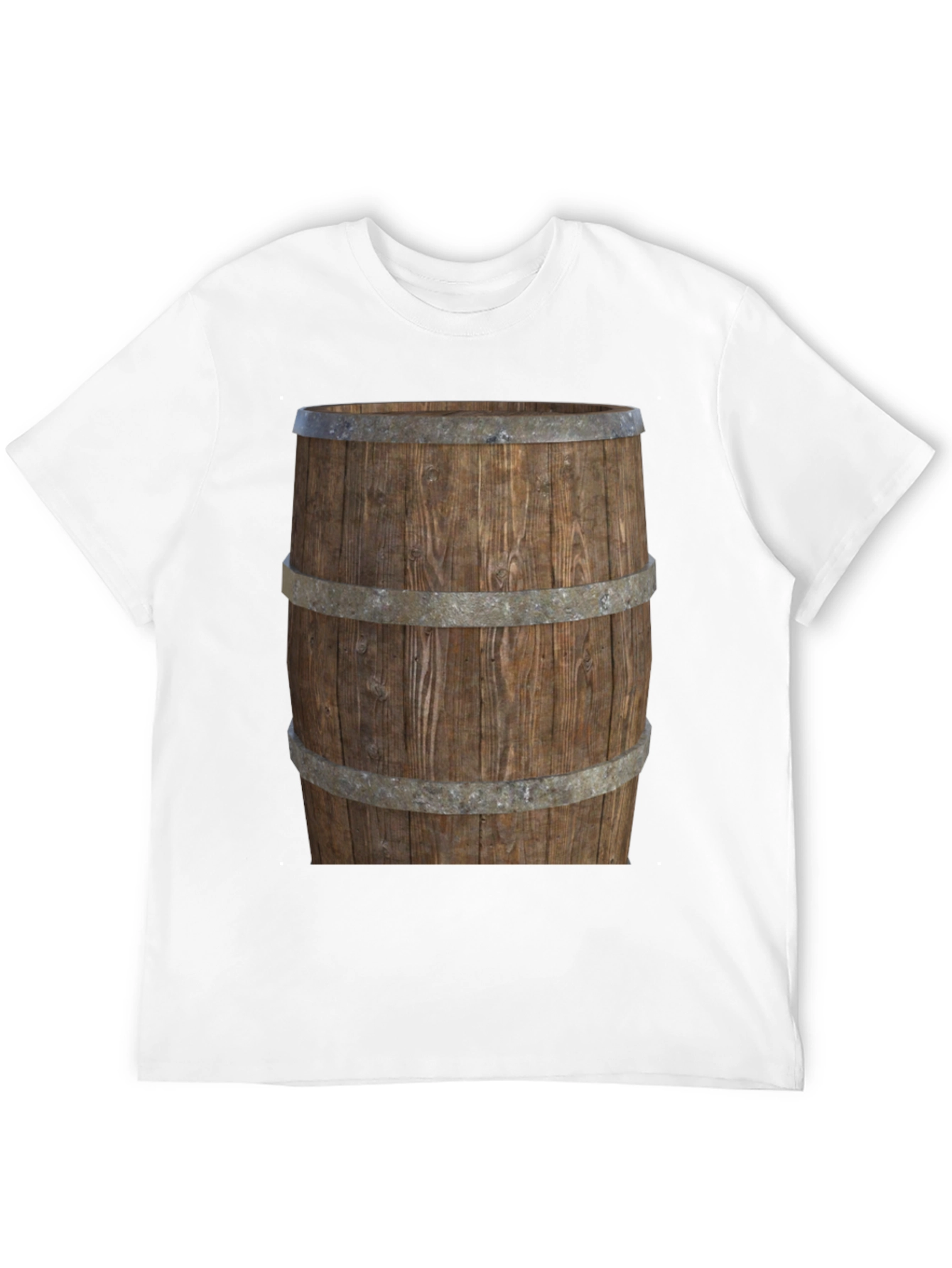 Barrel Graphic Tee - Rustic Wood Design
