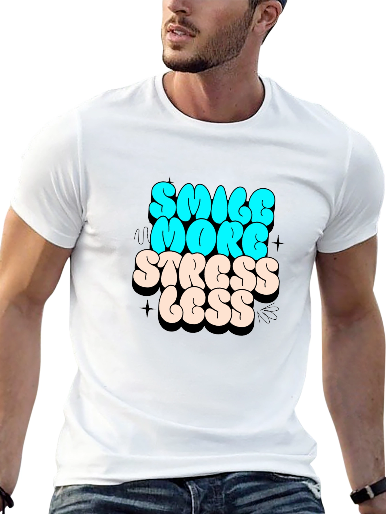 Smile More Stress Less Graphic Tee