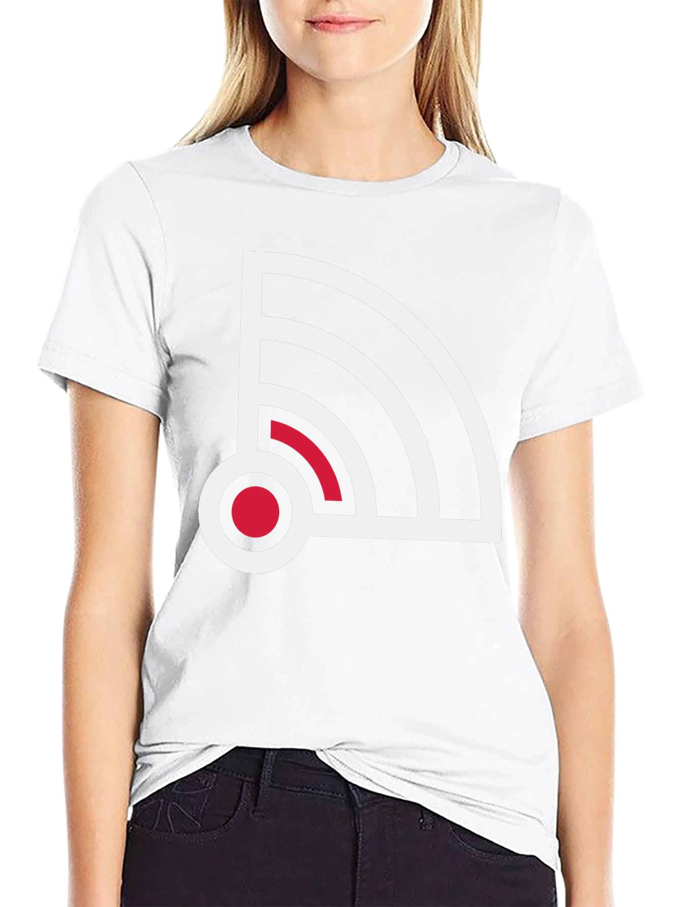 Stylish Signal Graphic Tee - Black