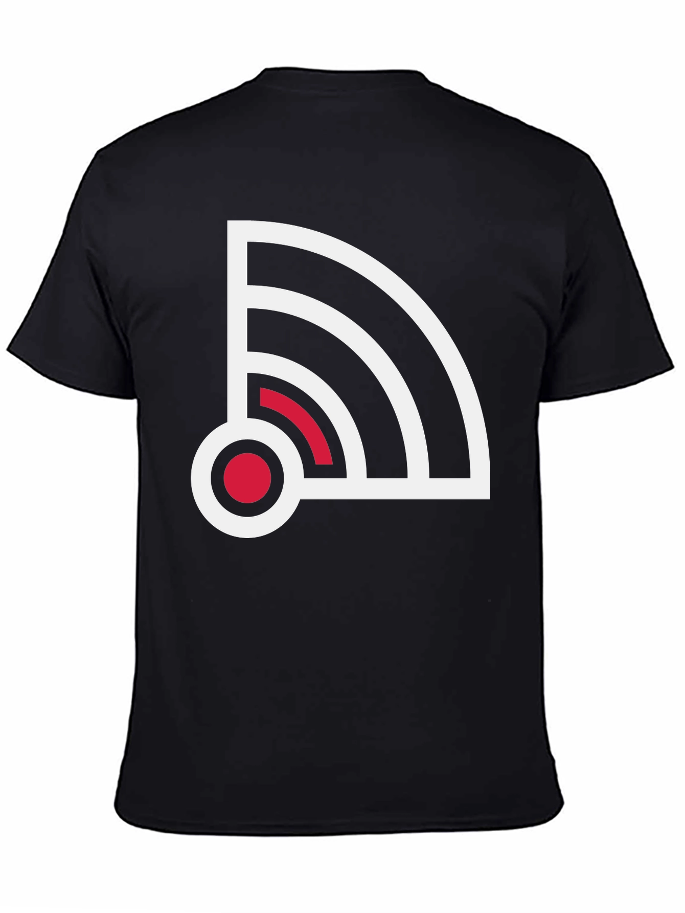 Stylish Signal Graphic Tee - Black