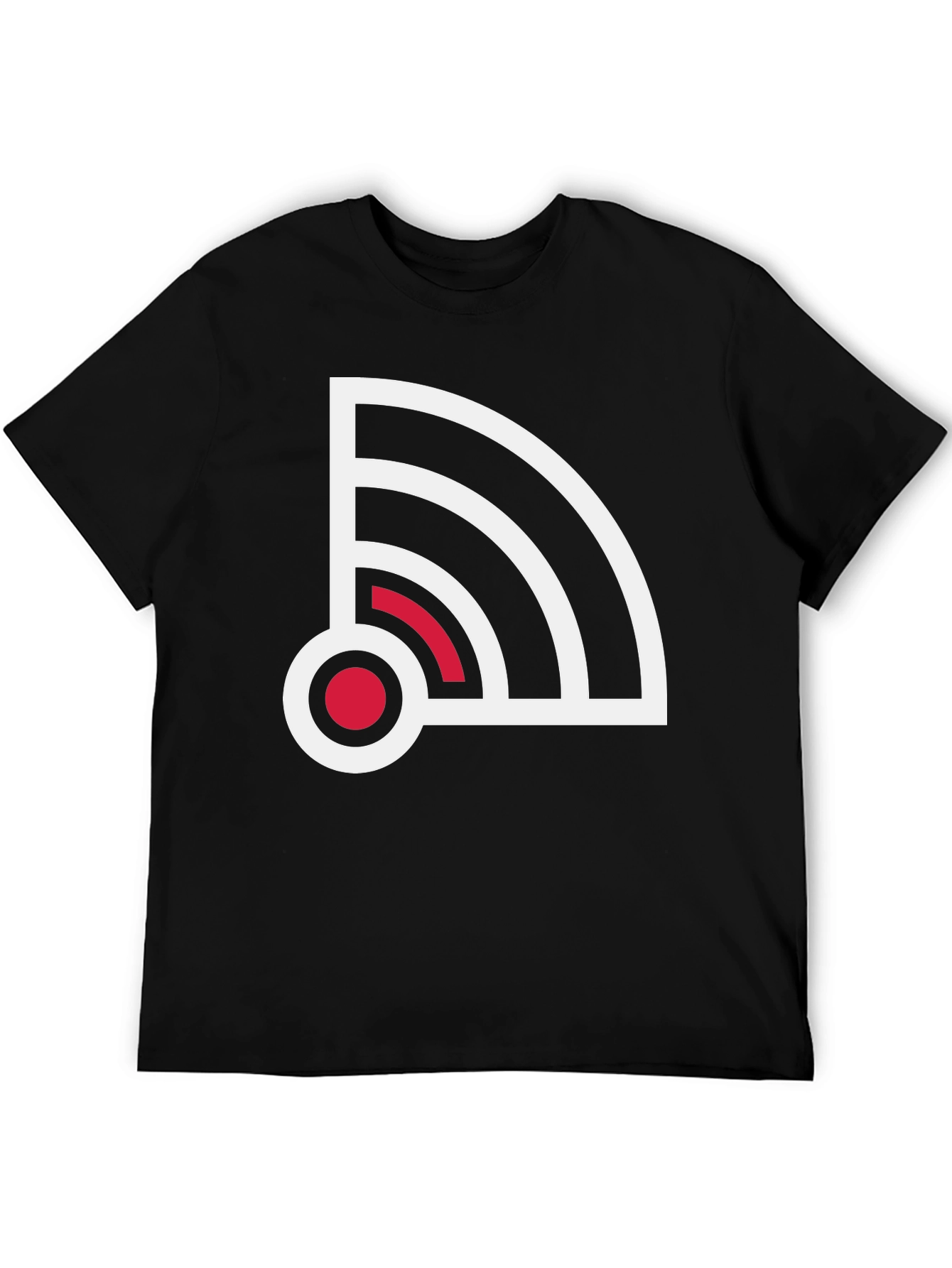 Stylish Signal Graphic Tee - Black
