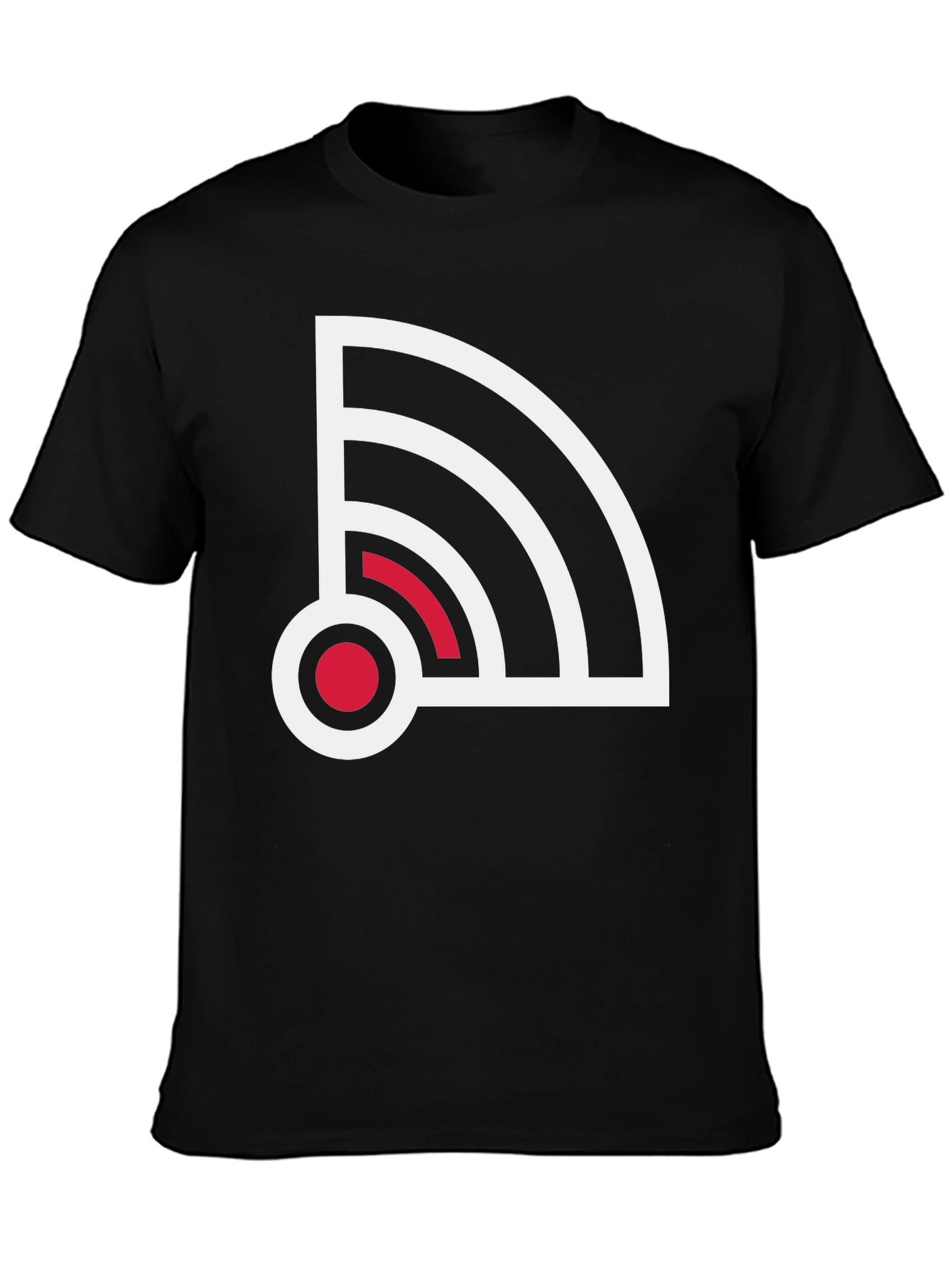 Stylish Signal Graphic Tee - Black
