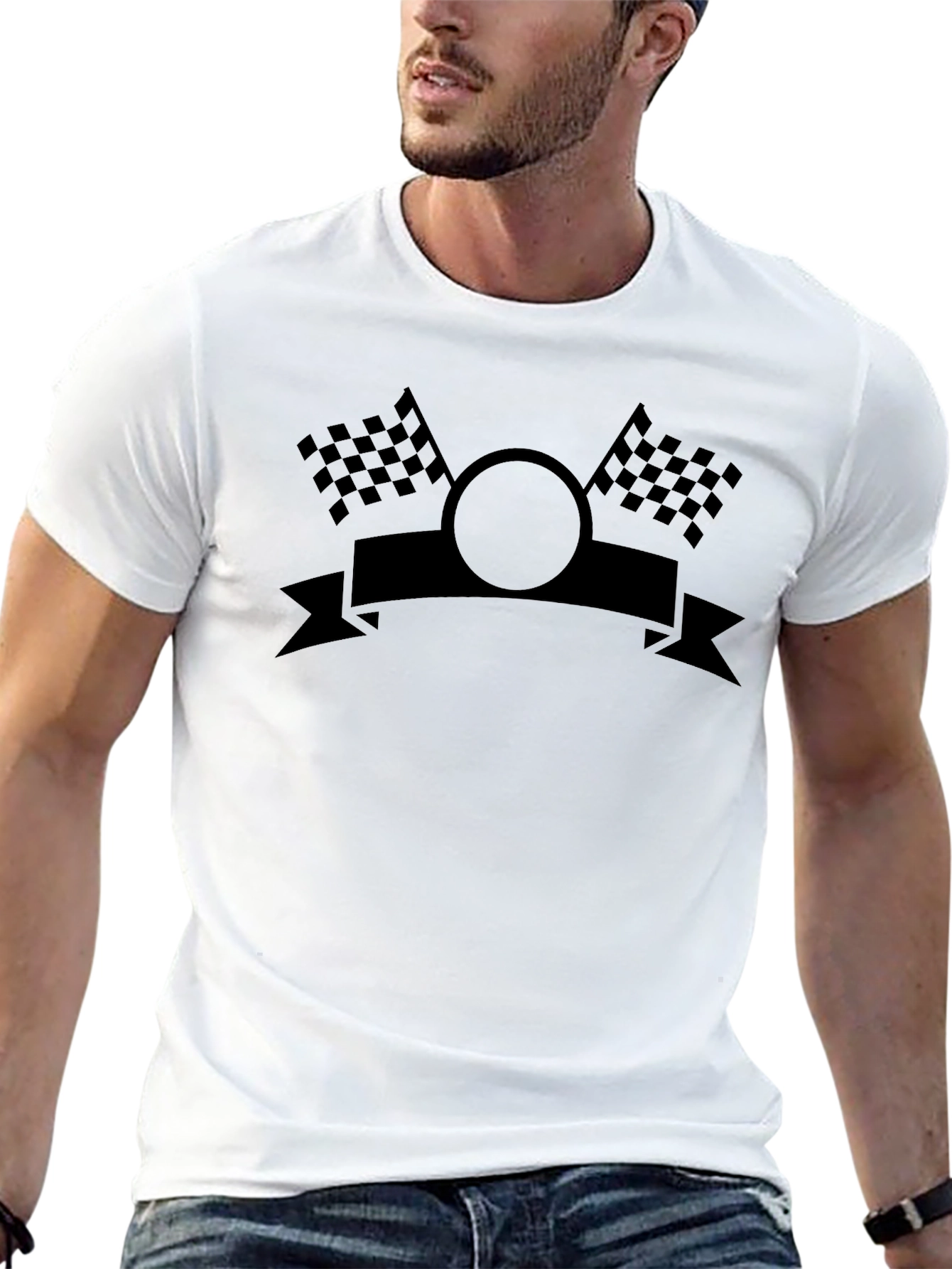 Race Day Graphic Tee - Checkered Flags