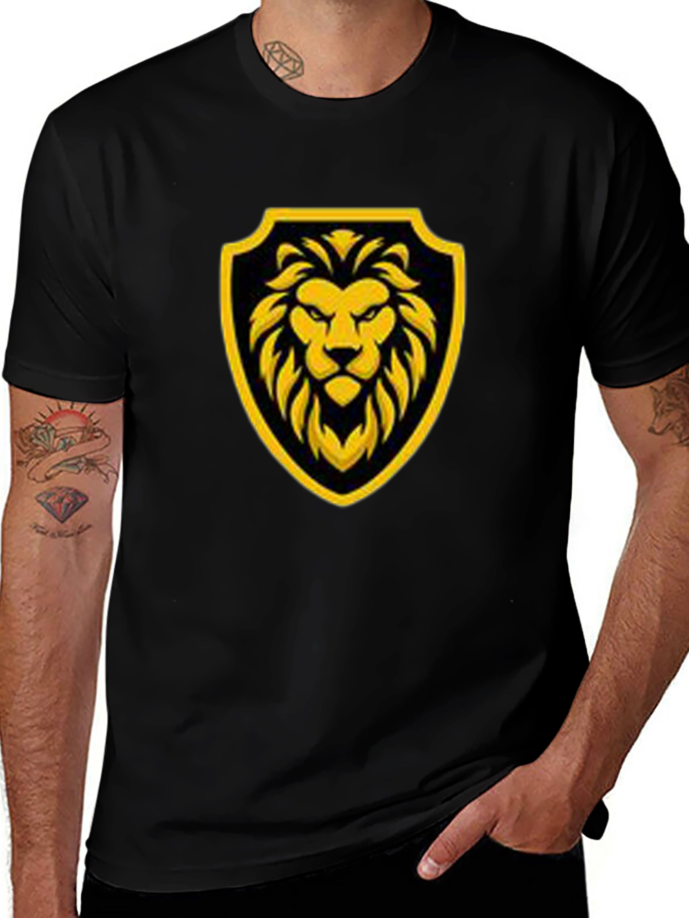 Lion Crest Graphic Black T-Shirt