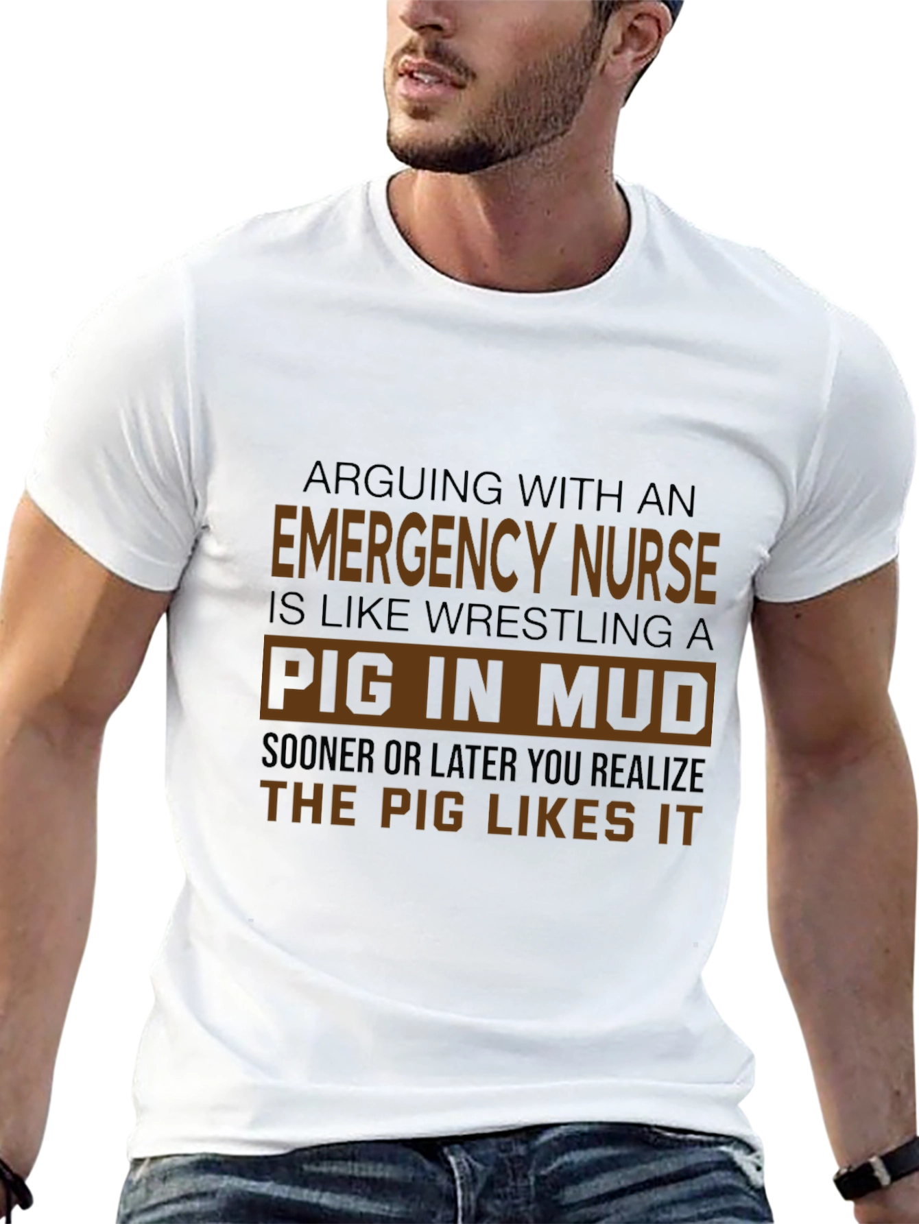Emergency Nurse Pig In Mud T-Shirt