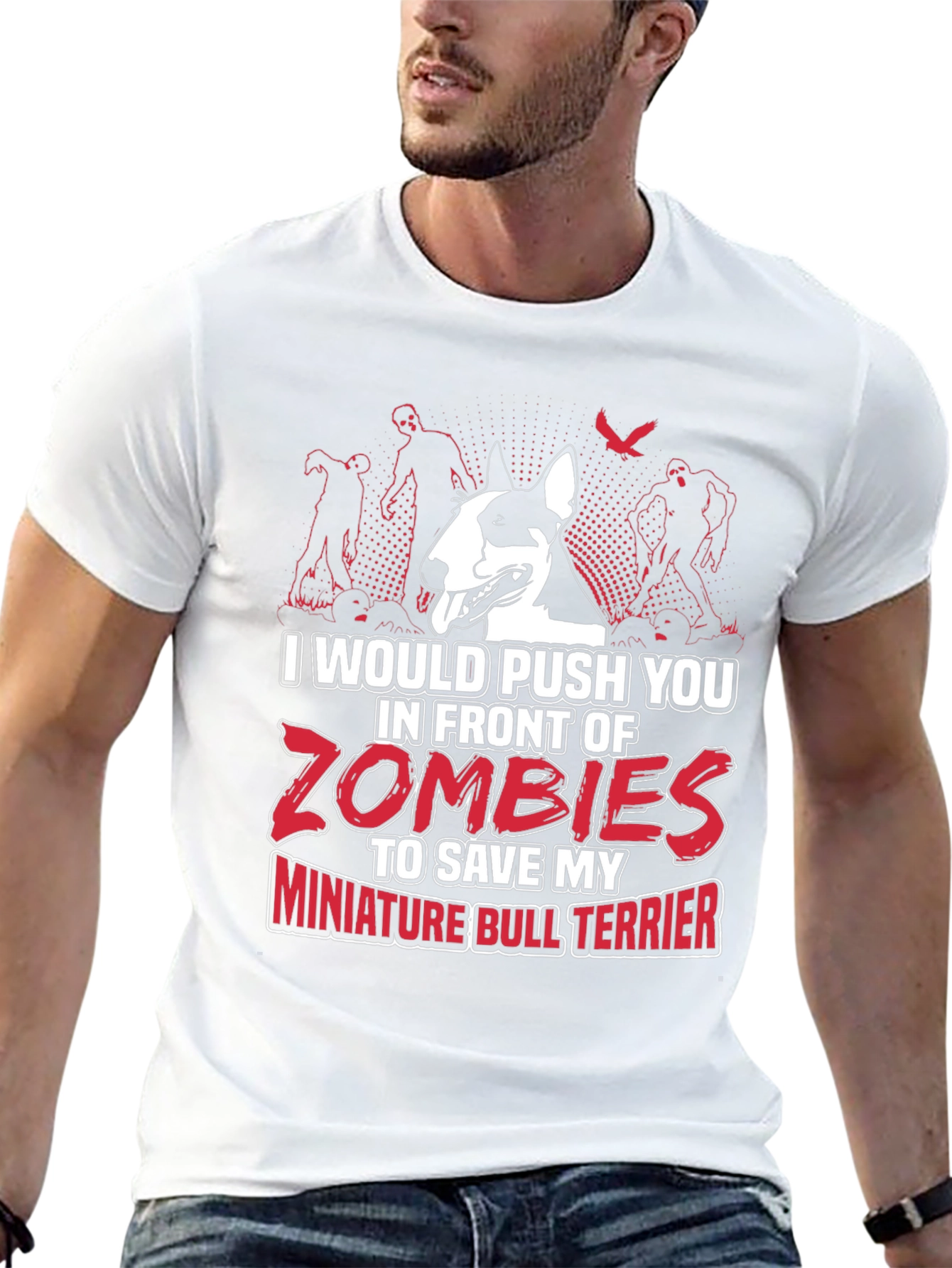 Miniature Bull Terrier Zombie T-Shirt