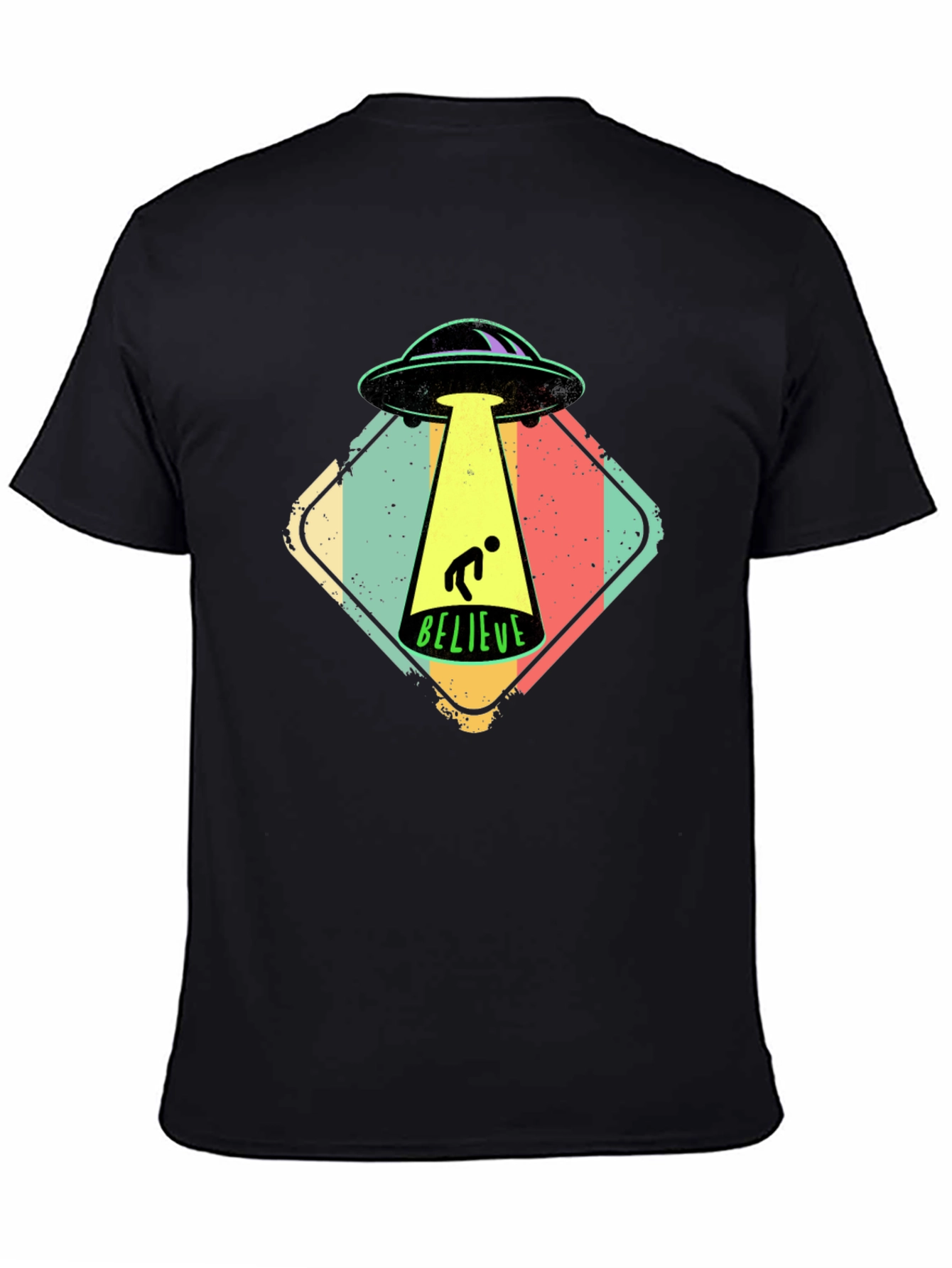 Believe Alien Abduction Graphic Tee - Black