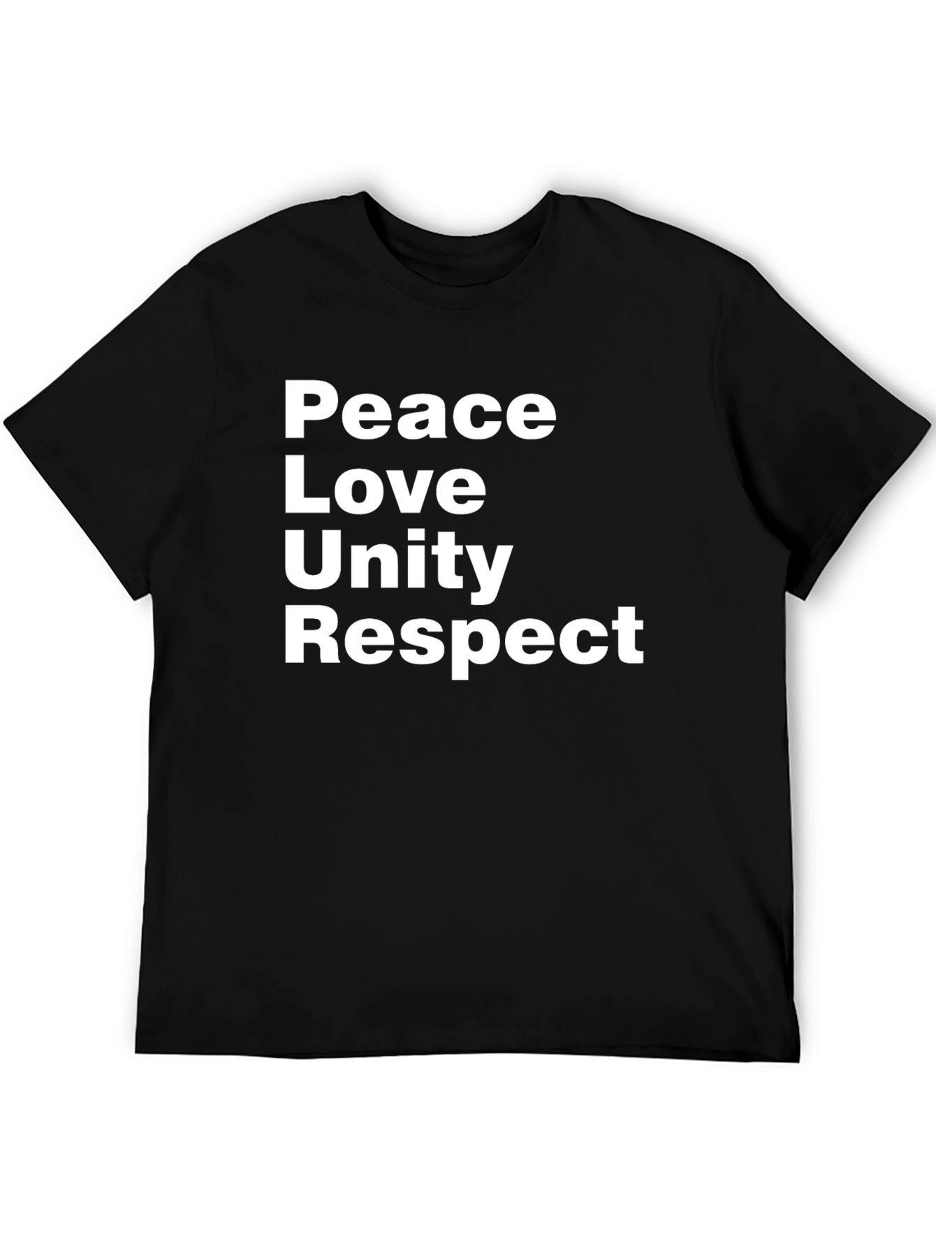 Peace Love Unity Respect Black Graphic Tee