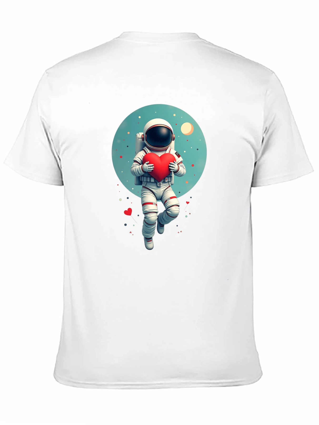 Astronaut Holding Heart Graphic Tee