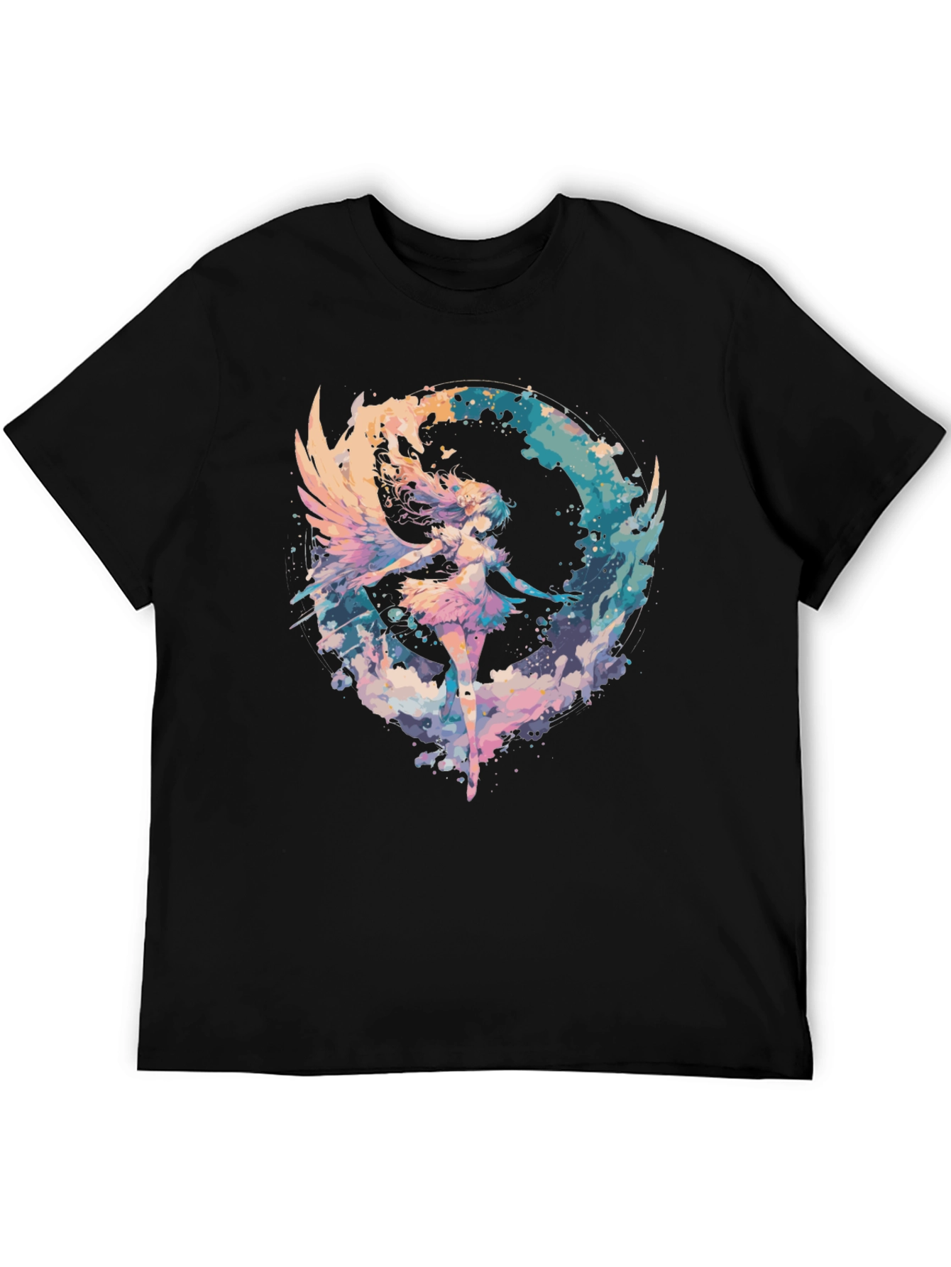 Angel Wings Graphic Tee - Stylish Black T-Shirt