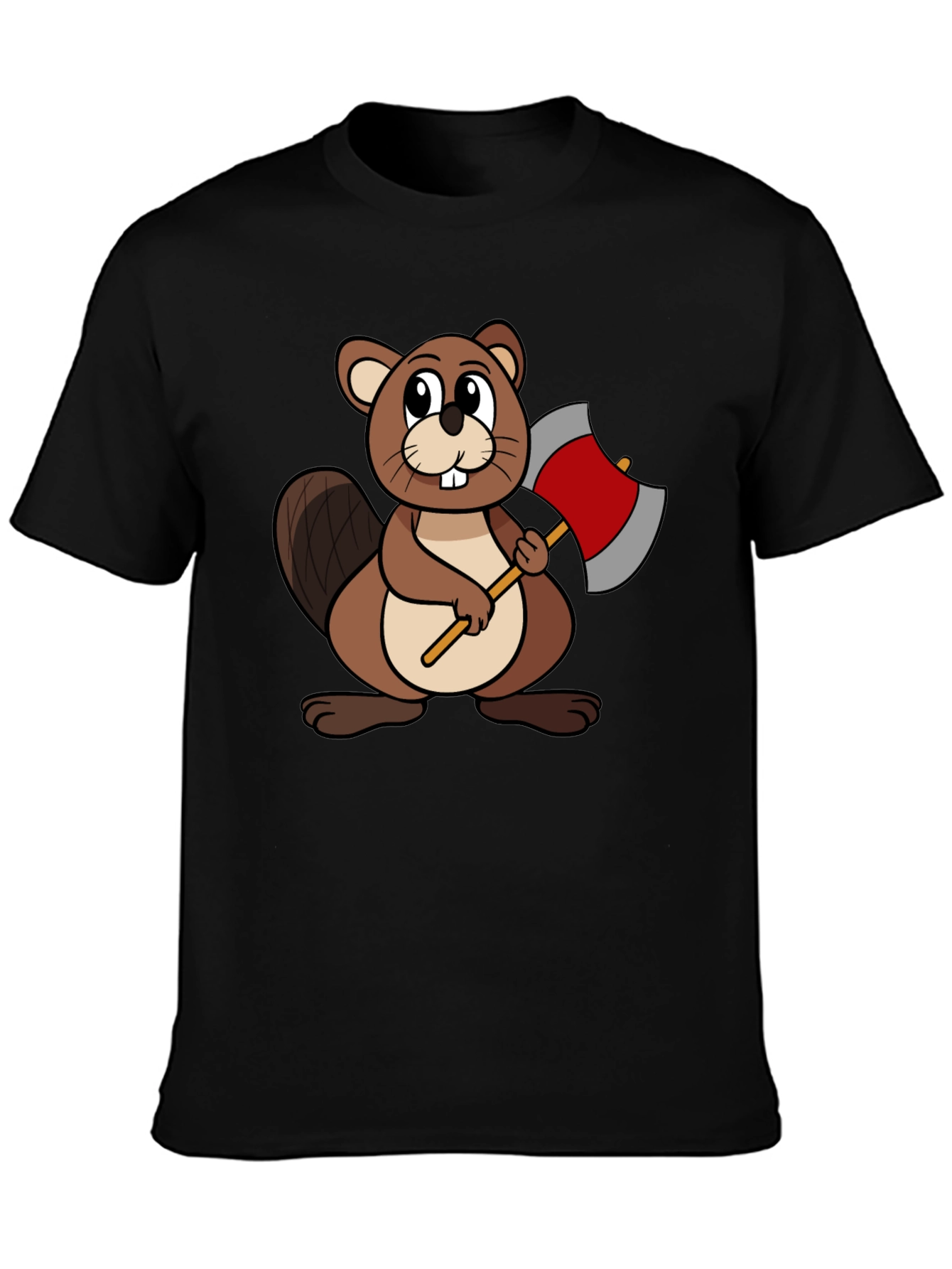 Cartoon Beaver T-Shirt - Lumberjack Style