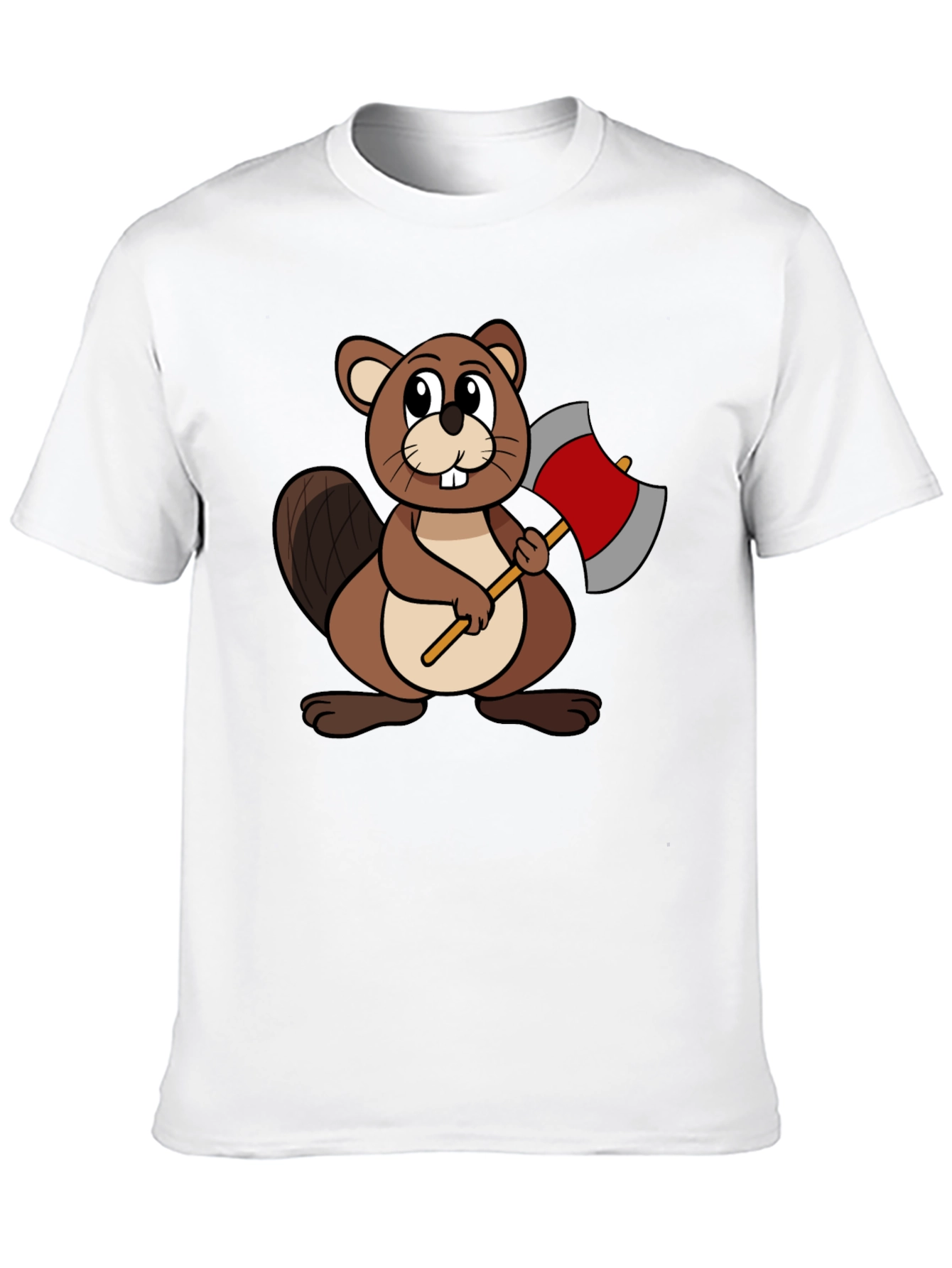 Cartoon Beaver T-Shirt - Lumberjack Style